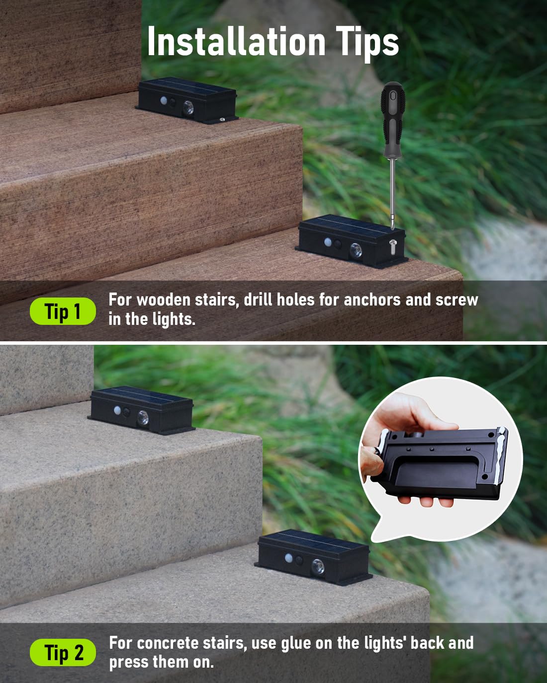 Solar Step Lights For Outside Motion Sensor Solar Pathway Light Outdoor Waterproof 5 Modes For Stair, Deck Warm White 8 Pack