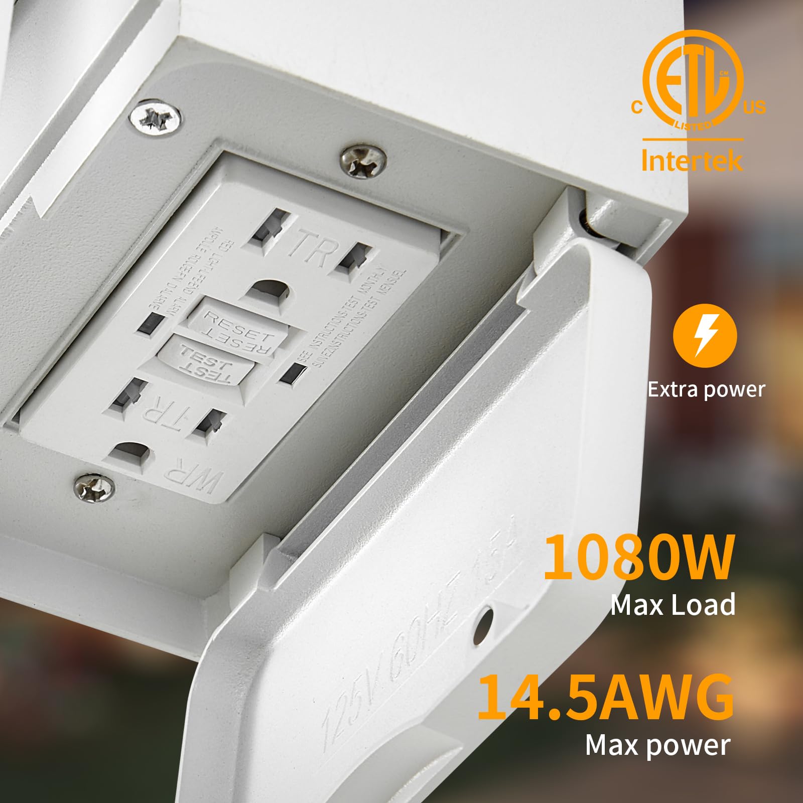Yisuro Porch Lights with GFCI Outlet, Dusk to Dawn Motion Sensor, 3 Lighting Modes, 2 Pack White, Model T-HWBD2003