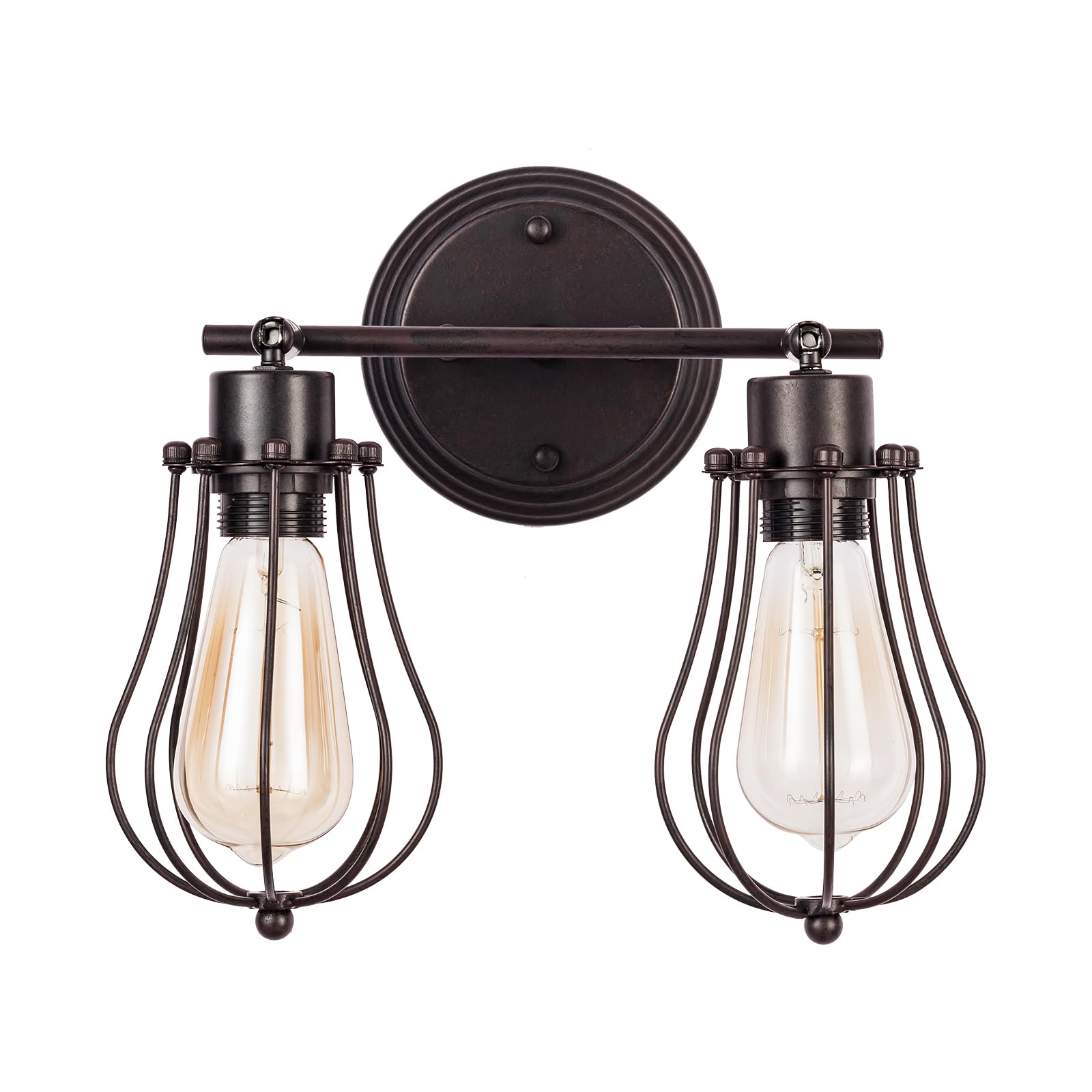 Industrial Wall Sconce Luling Rustic Loft Antique Wall Lights Wire Cage Adjustable Socket Edison Vintage Metal Retro Lamp Fixtur