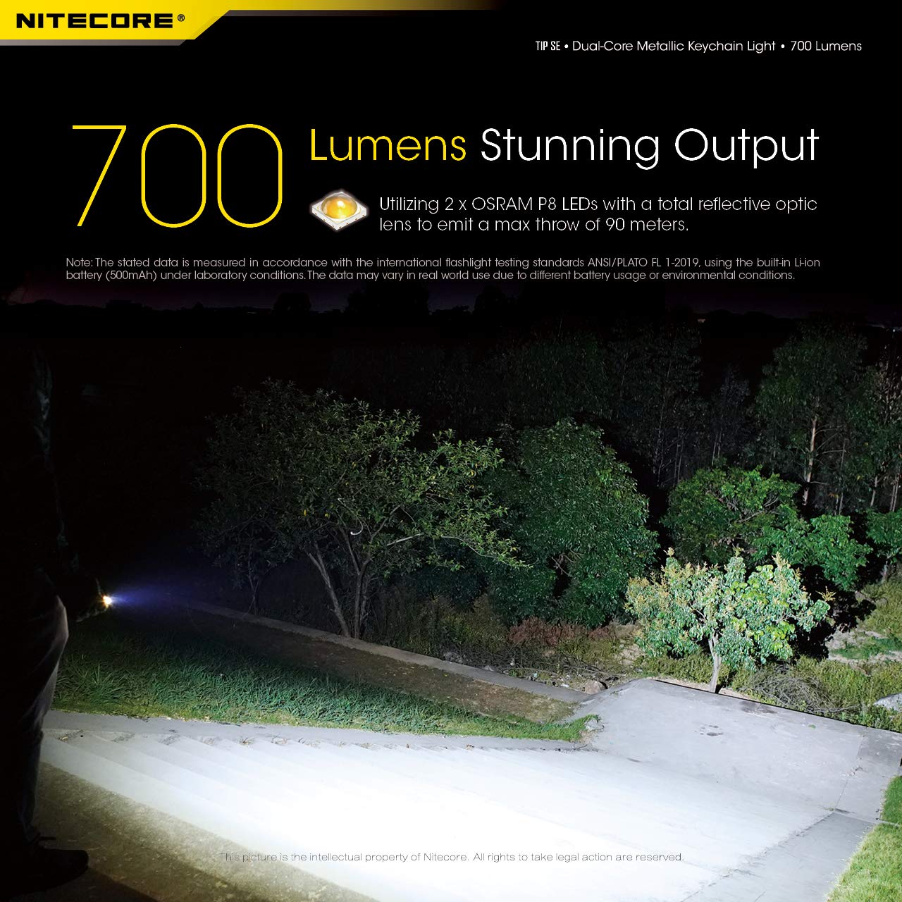 Nitecore Tip Se Dual-Core Metallic Keychain Light - 700 Lumen - Black