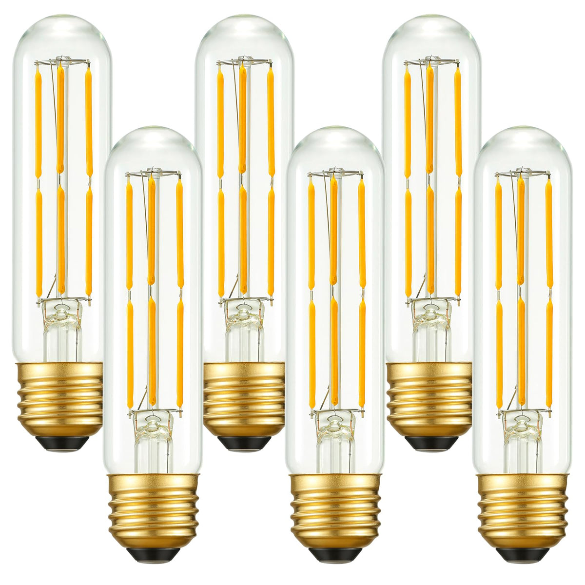 Arberlic 5 Inch T10 Led Bulb,6W Tubular Light Bulb Equivalent E26 Led Bulb 60 Watt Dimmable,Warm White 2700K,600Lm,Cri85+,Ac120V