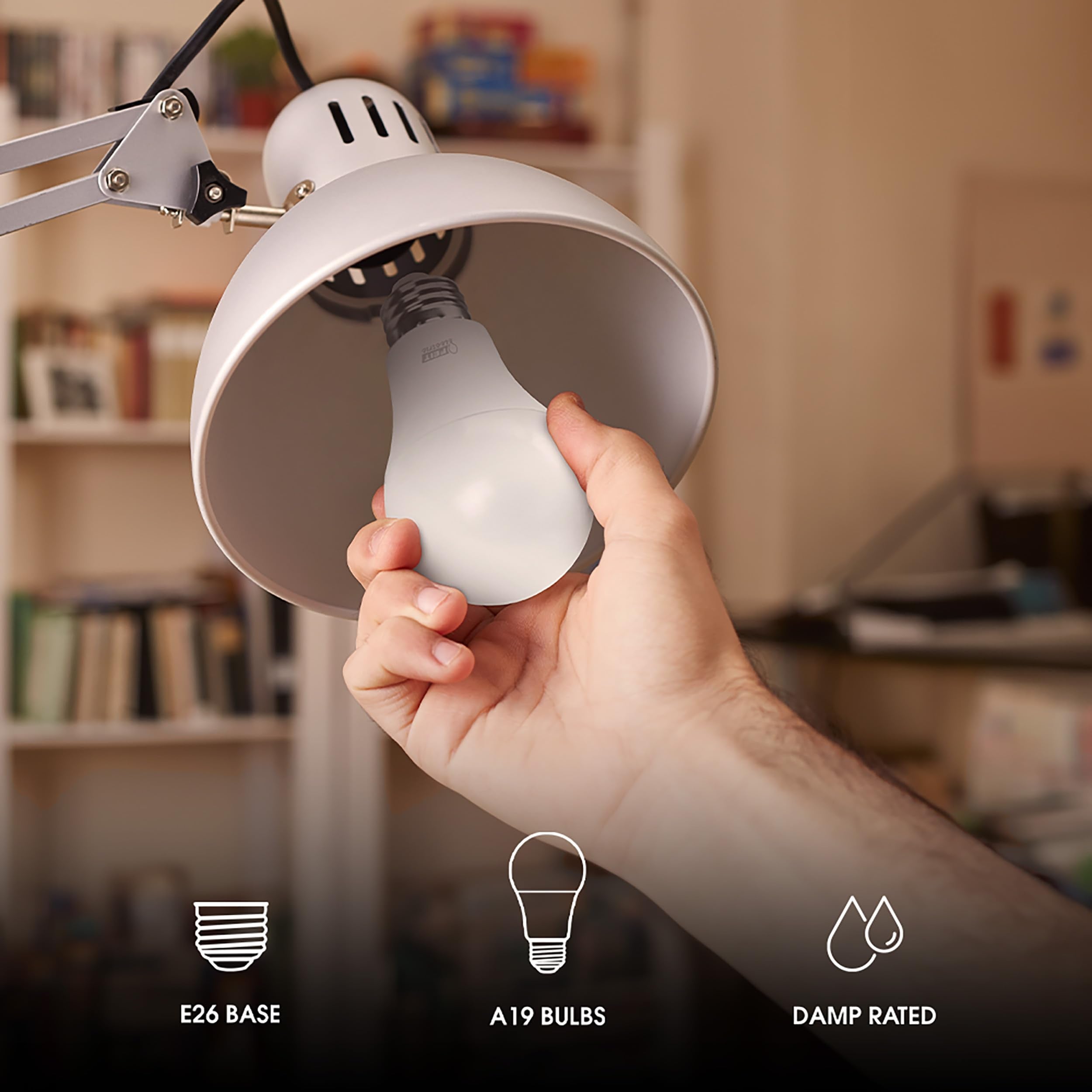 Feit Electric A19 Led Light Bulb, 3-Way Adjustable Wattage 30/70/100W Equivalent, E26 Base, Non-Dimmable, 1600 Lumen, 5000K Dayl