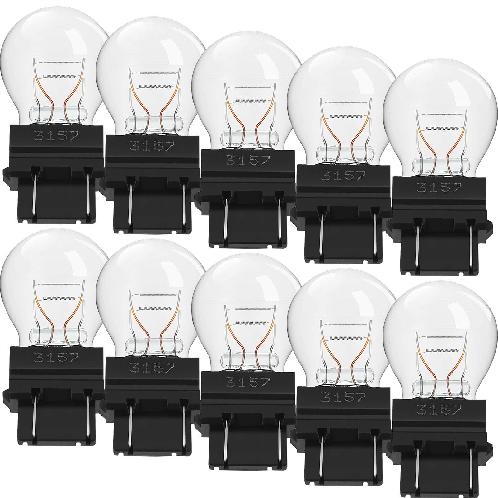 Mudder 3157LL Light Bulb - Long Life Miniature Bulb for Brake Lights - 10 Count - Multi Color - Model Mudder-Light Bulb-01