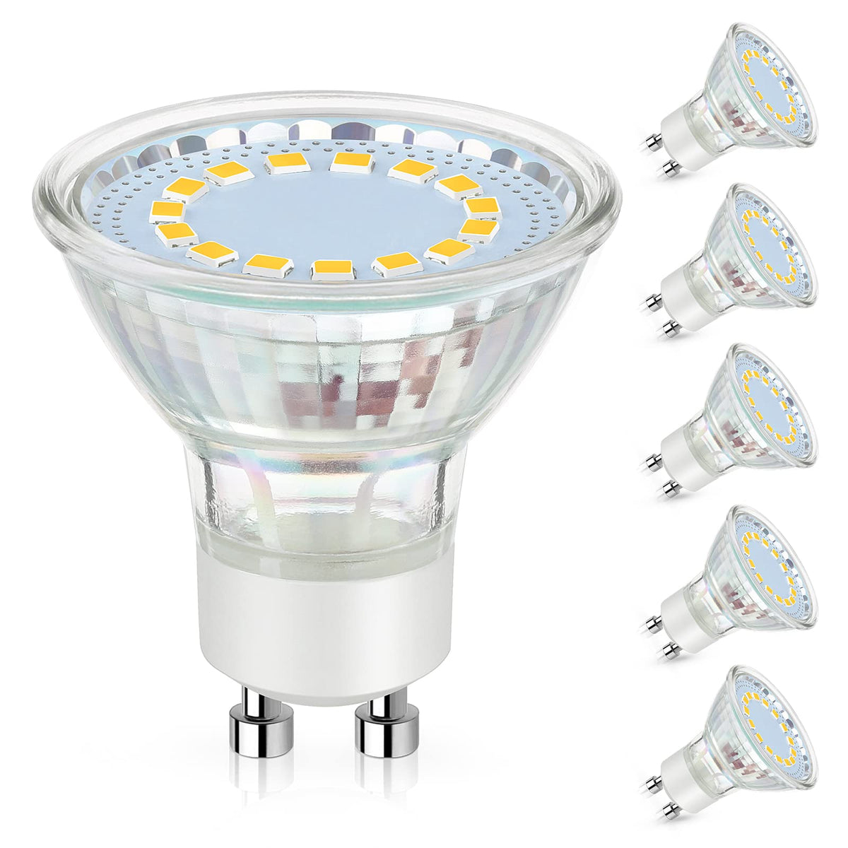 Maylaywood Gu10 Led Light Bulb, 50 Watt Halogen Equivalent, Soft White 3000K 450Lm Non-Dimmable 4W Led Replacement Recessed Trac