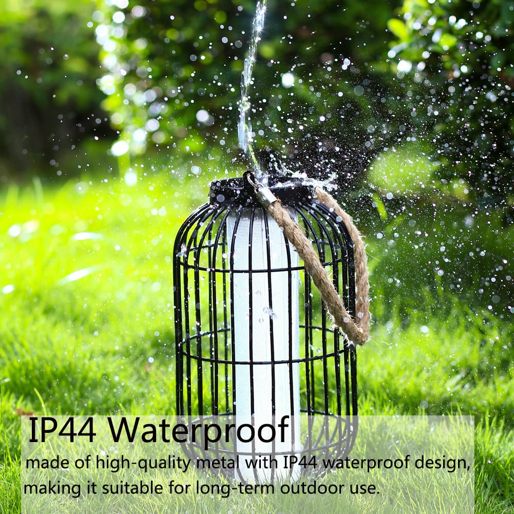 Baterysu Large Outdoor Solar Lanterns Hanging Light Waterproof Led Garden Lights Solar Powered Retro Metal Auto On Off Table Lam