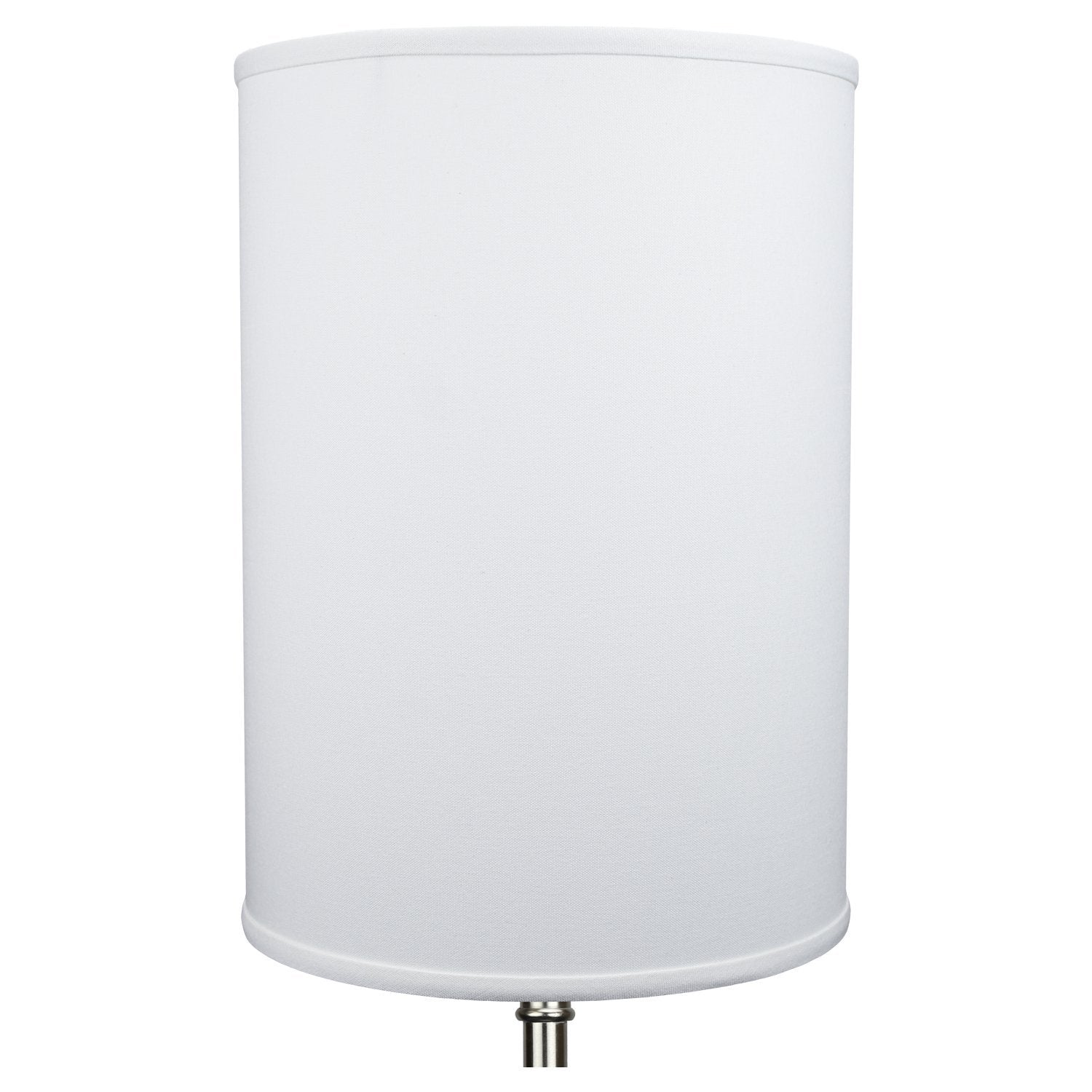 FenchelShades.com Drum Lampshade 12" Diameter x 17" Height Retro Rustic Hardback White