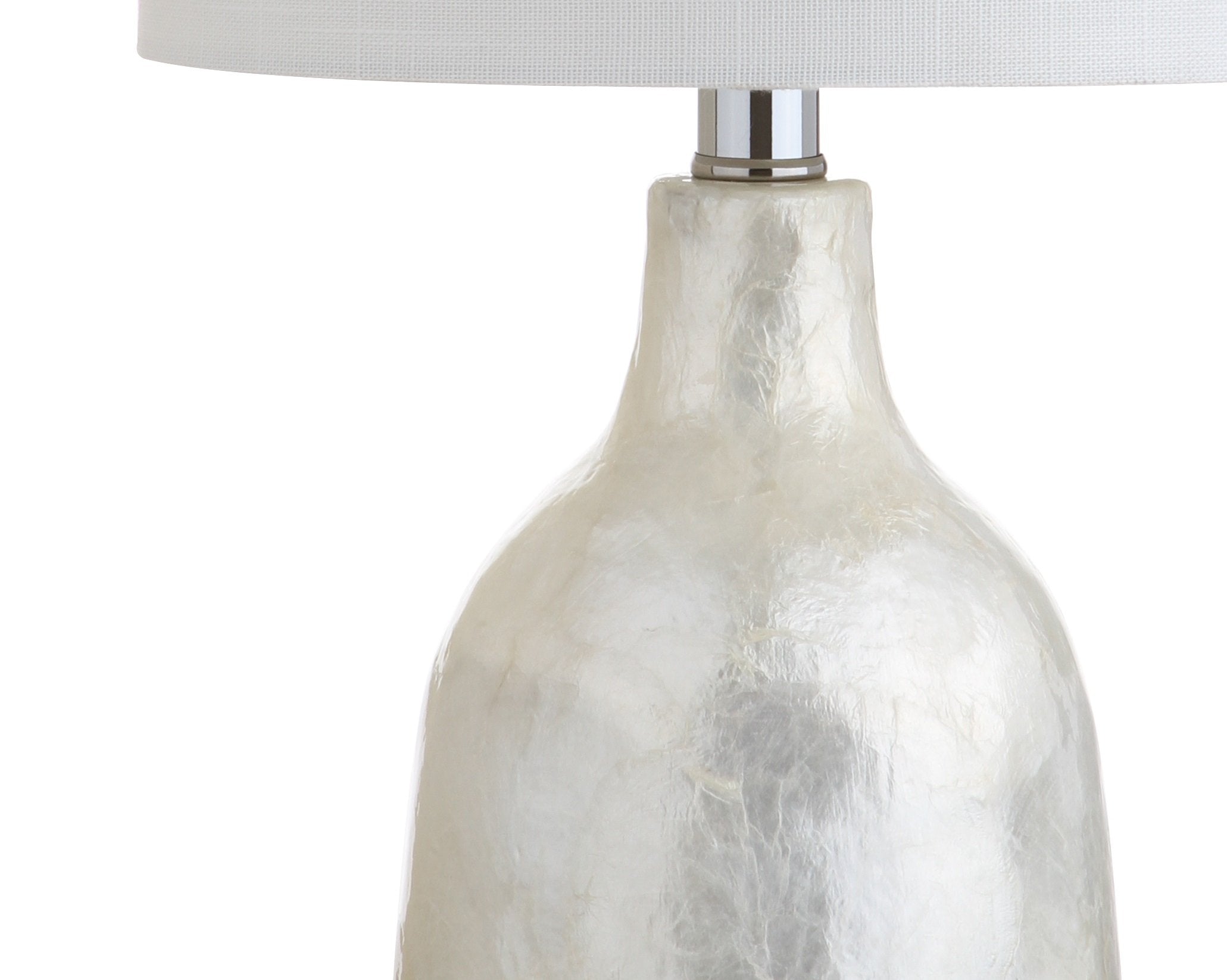 JONATHAN Y Lucille 21in LED Table Lamp, Pearl White, Coastal Contemporary Design, Resin, Model JYL4007A