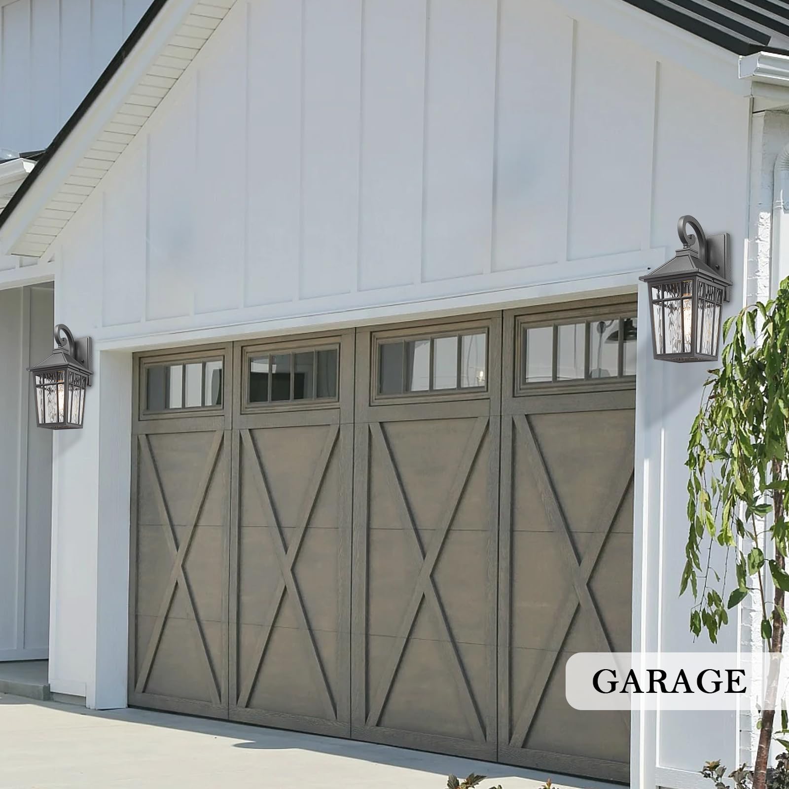 Darkaway Outdoor Wall Lights For House  Exterior Lighting Fixtures Wall Mount Outside Porch Lights Waterproof Black Outdoor Sconce Lights With Water Ripple Glass For Patio Garage Front Door