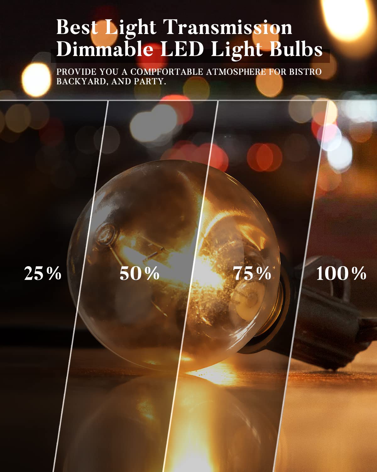 Lightdot 150Ft Outdoor String Lights, Led Bistro String Lights With Shatterproof St38 Bulbs, 2700K Dimmable, Waterproof Hanging