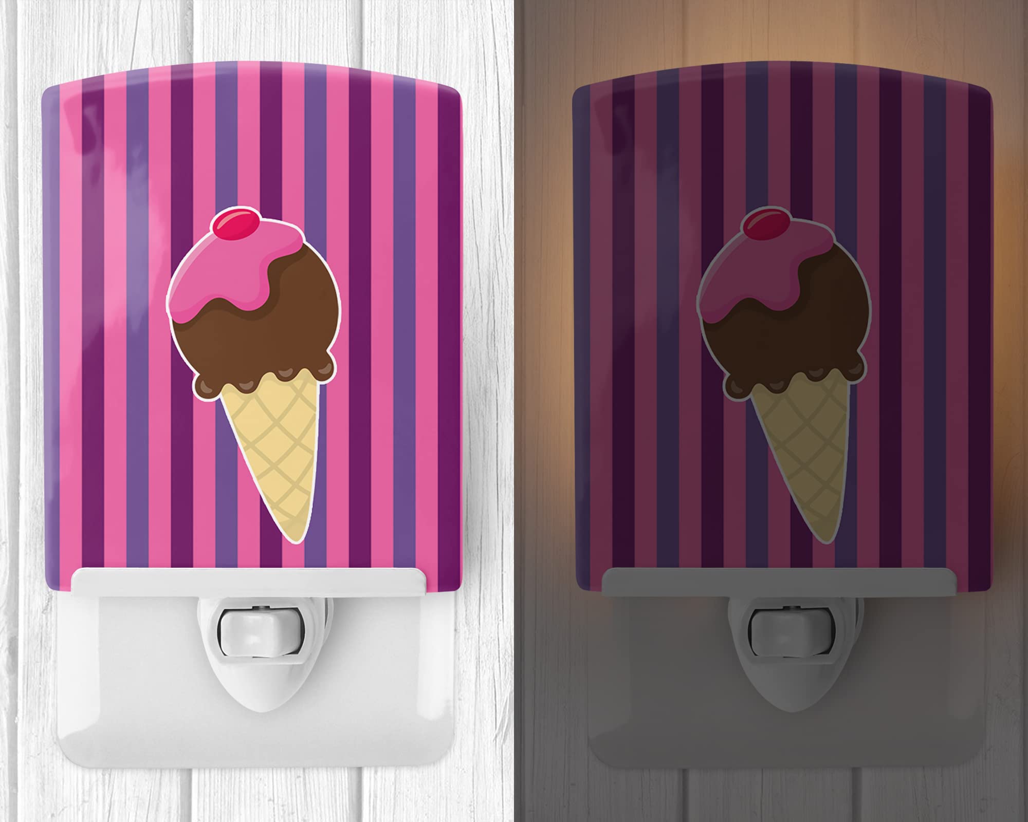 Carolines Treasures BB9060CNL Ice Cream Cone Ceramic Night Light Compact, UL-Certified, Ideal for Bedroom, Bathroom, Nursery, H