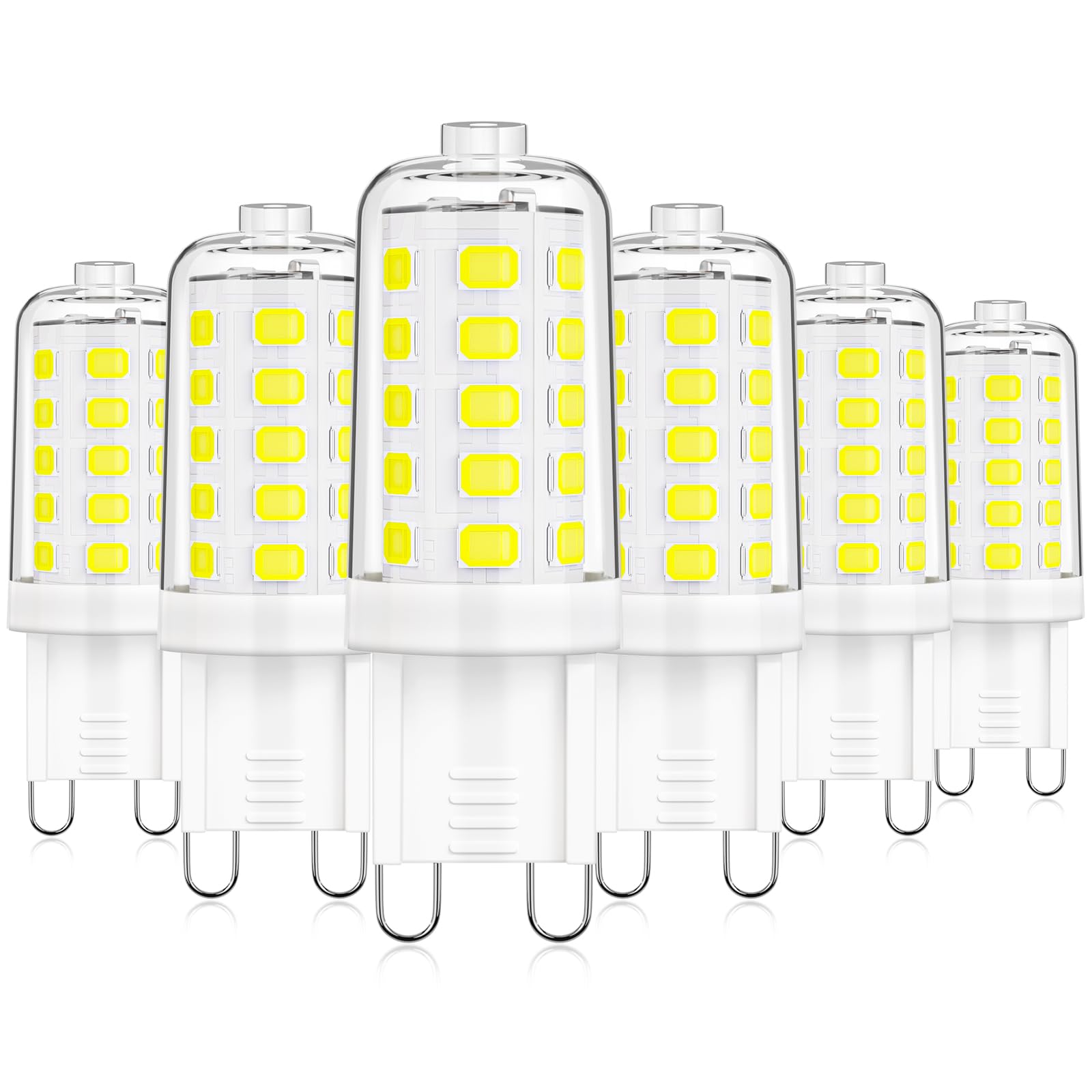 Maxvolador G9 Led Bulb Dimmable, Daylight White 6000K, 40W T4 Halogen Equivalent, Bi Pin Base 4W G9 Light Bulbs For Chandelier L