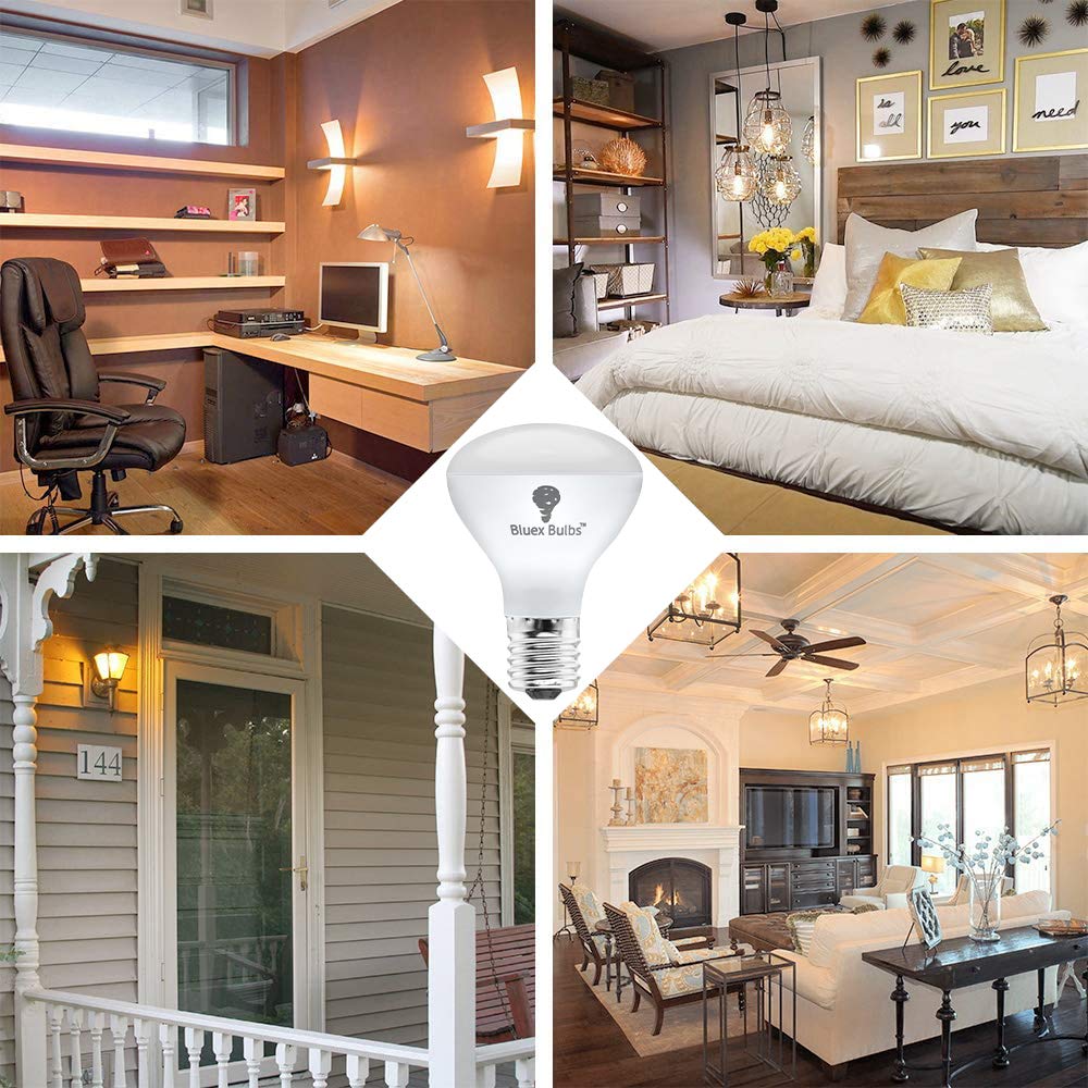 4 Pack R14 Led Bulb 4W E17 Base Mini Reflector Floodlight Light Bulb Dimmable 2700K Warm White - 40W Equivalent - E17 Led Bulb D