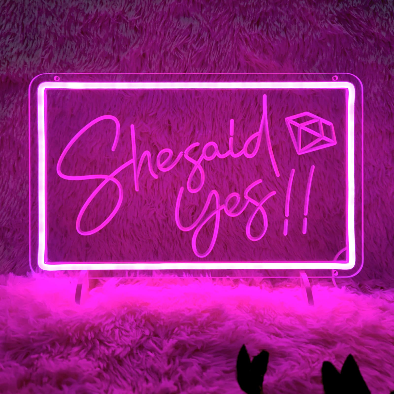 She Said Yes Neon Sign Decorations, Propose Engagement Party Decor Signs for Wedding, Bridal Shower, Bedroom, Bar Pub, Will You