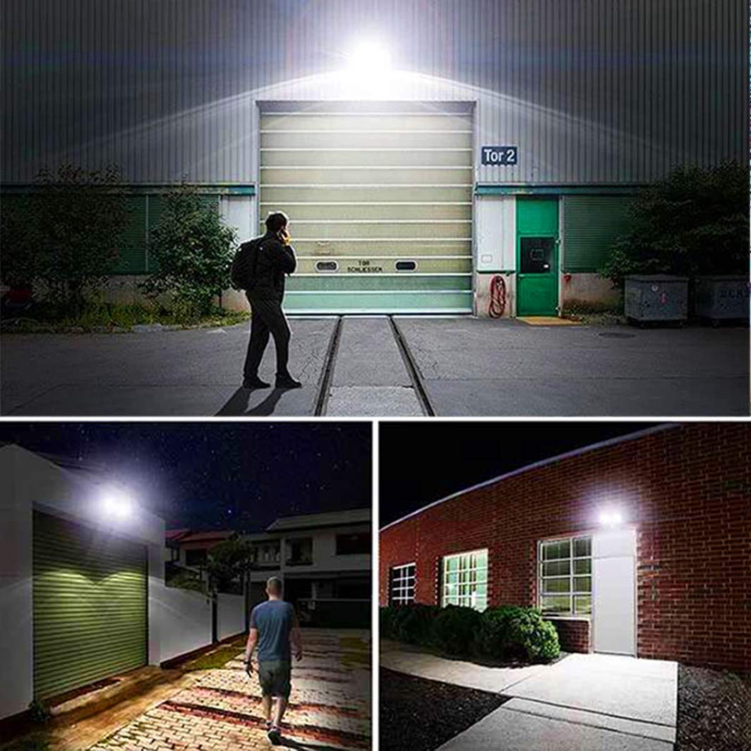 EMANER Motion Sensor LED Flood Light 5000K, Black, Waterproof, 1-Pack, Model 7042-BL for Outdoor Walkway/Porch/Yard