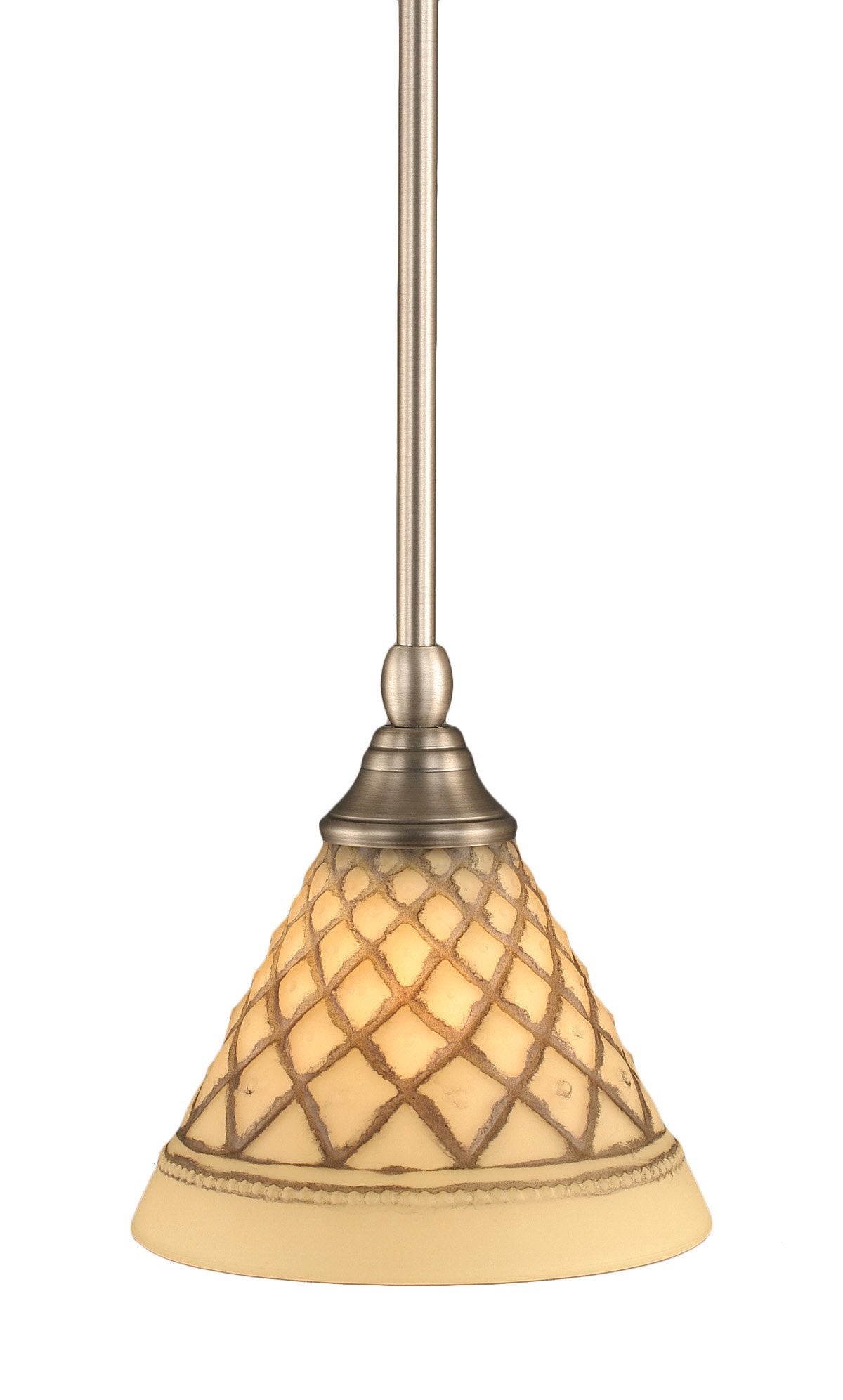 Toltech Lighting 23-Bn-7185 7-Inch Stem Mini-Pendant Light Brushed Nickel Finish With Chocolate Icing Glass