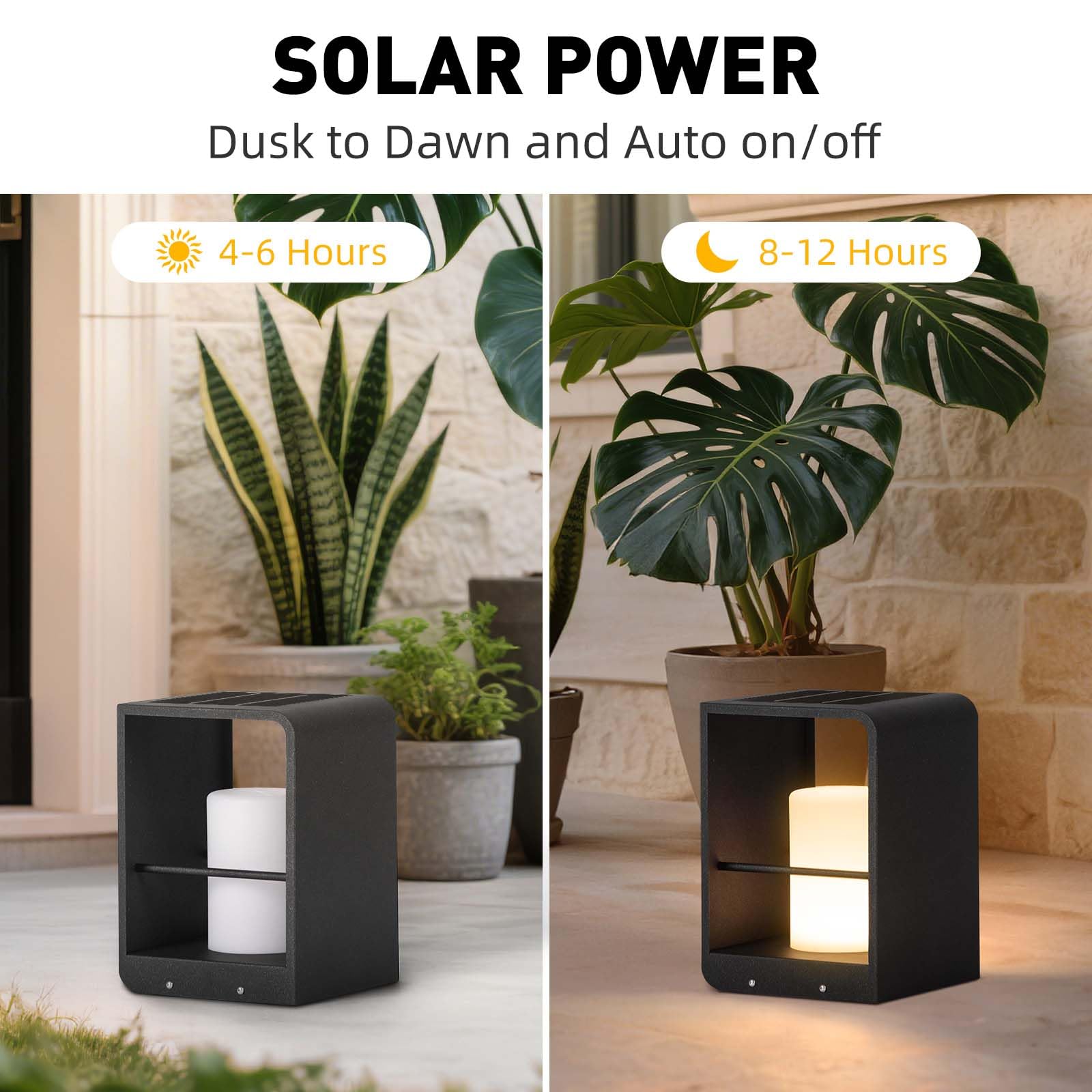 Linkmoon Solar Lanterns Outdoor Waterproof, Patio Lights with 3000K LED, Outdoor Lights Solar Powered with Remote Control, Floor