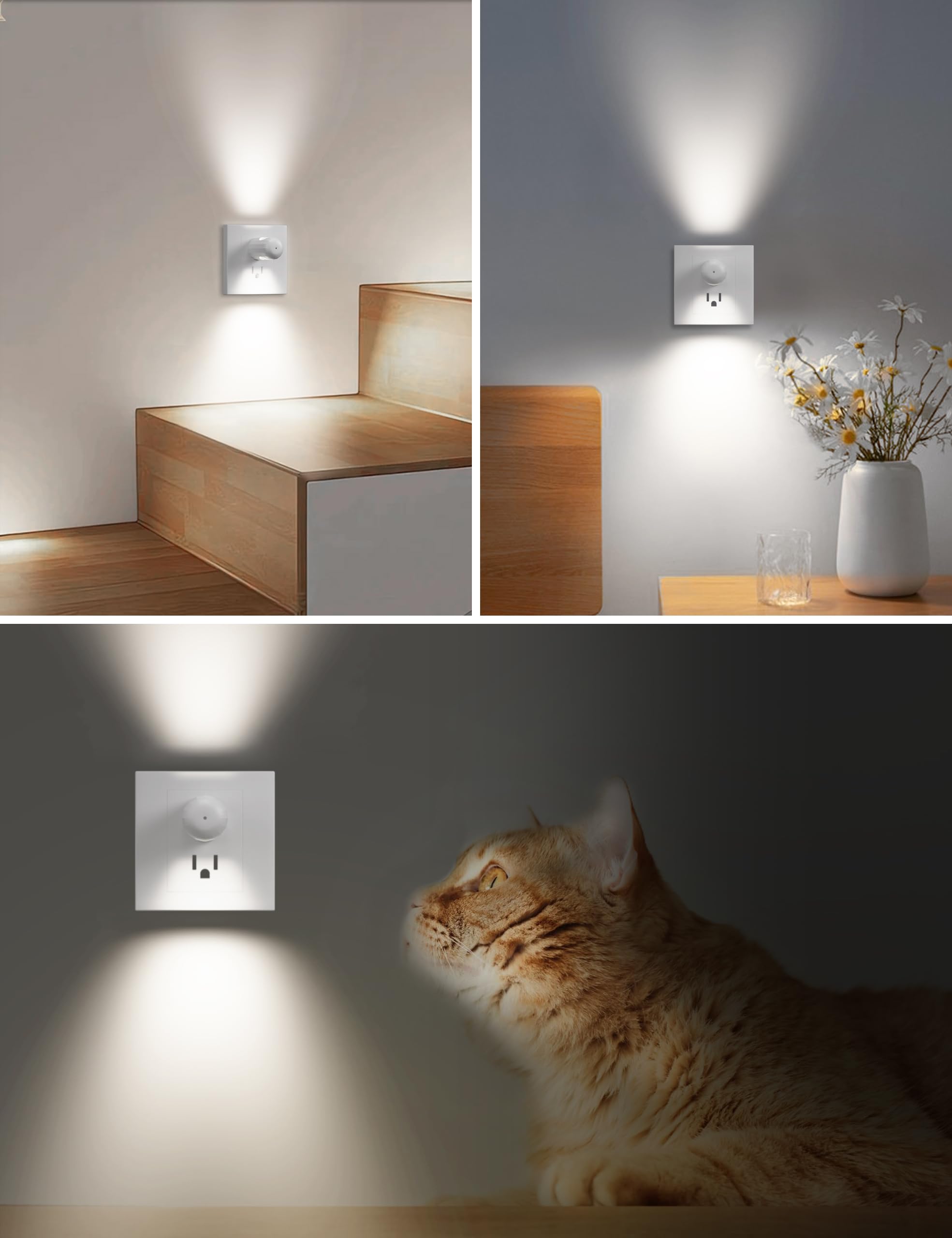 Geplad Led Night Light Plug-In Wall Outlet Light, 5000K Daylight,Ambient Lighting,Nightlight For Bedroom, Bathroom, Nursery, Hal