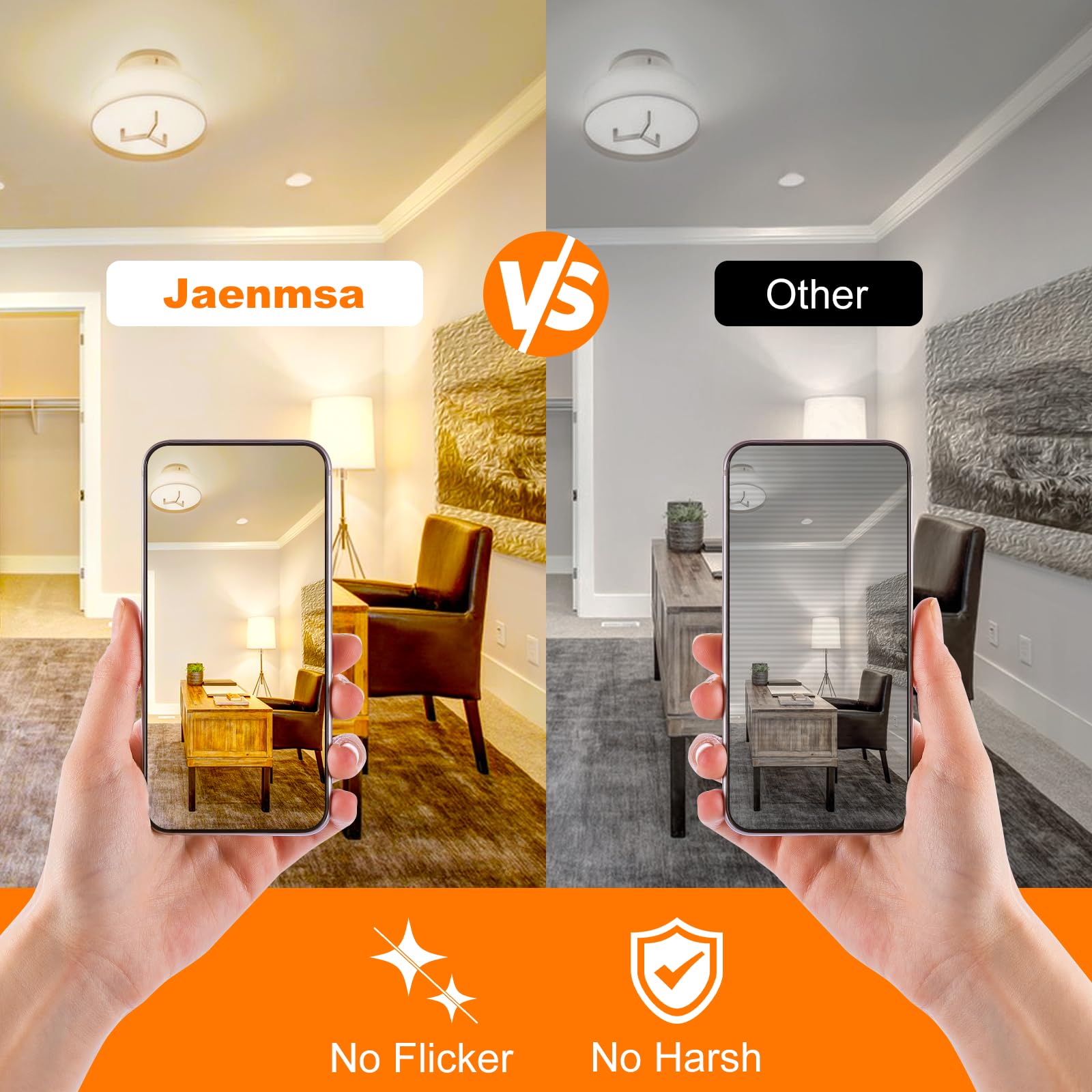 Jaenmsa PAR38 Halogen Floodlight Bulbs 90W Dimmable 4-Pack Warm White 2800K E26 Base for Indoor/Outdoor Use