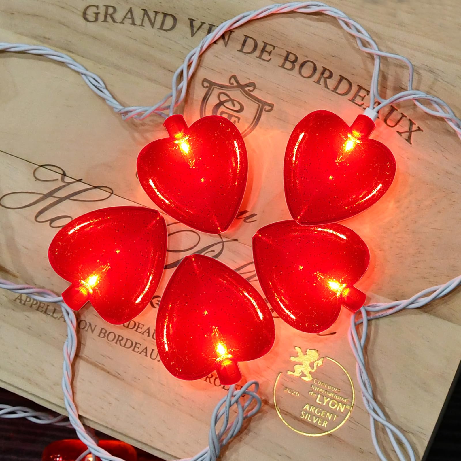 Doratale 8.5Ft Red Heart Fairy String Lights - 10 Connectable 3D Heart Decor For Valentine'S Day