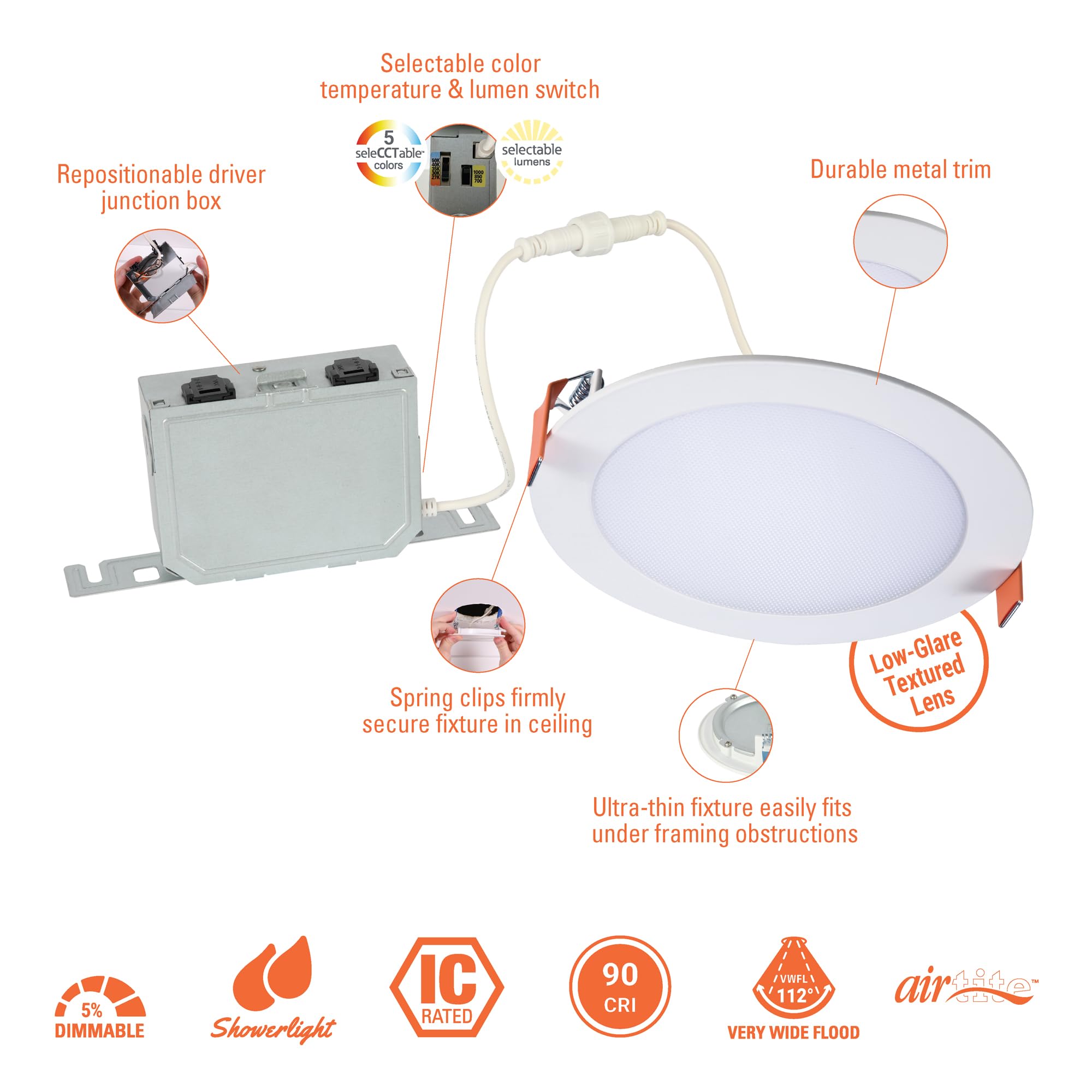 Halo Hlb 6 Inch Thin Recessed Indoor/Outdoor Led Downlight W/Selectable Lumens And Color Temperatures - Hlb6Lsfs5