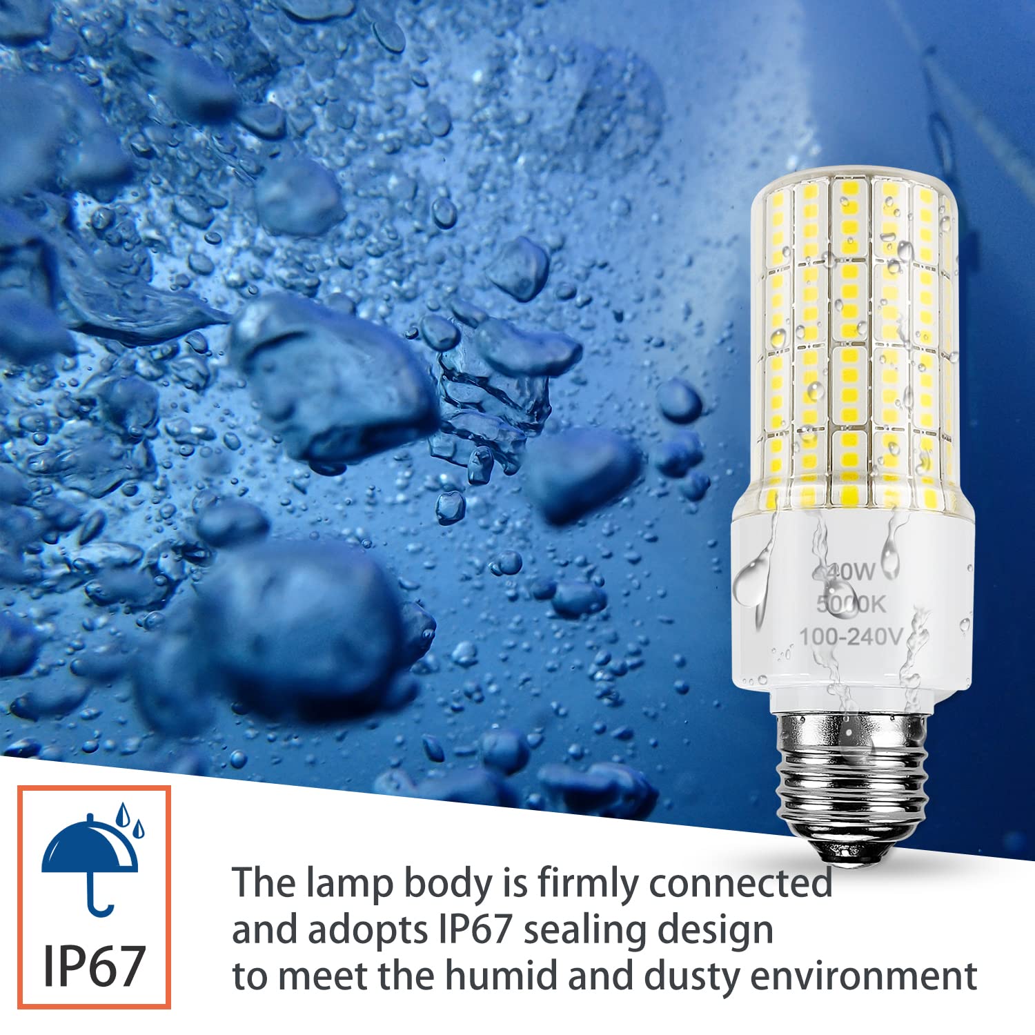 ZP A19 LED Light Bulb, 300W Equivalent, 5000 Lumen, Cool Daylight, Green, 2 Count, Waterproof for Indoor/Outdoor Use