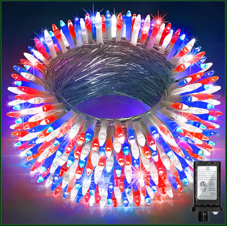 Xikengshq 750Led Christmas Lights Outdoor Use  240Ft 12 Modes Red Blue And White Led String Lights With Timer Dimmable  Waterproof Christmas Tree Lights For Xmas Patio Yard Fence Balcony Garden Decor
