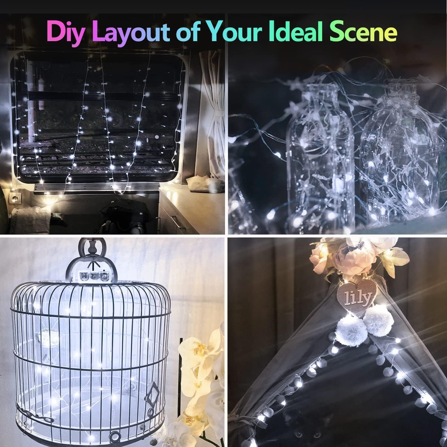 2 Pack Each 66Ft 200Led Battery Operated Fairy Lights With Remote, Waterproof Battery Christmas Twinkle Light With Timer, String