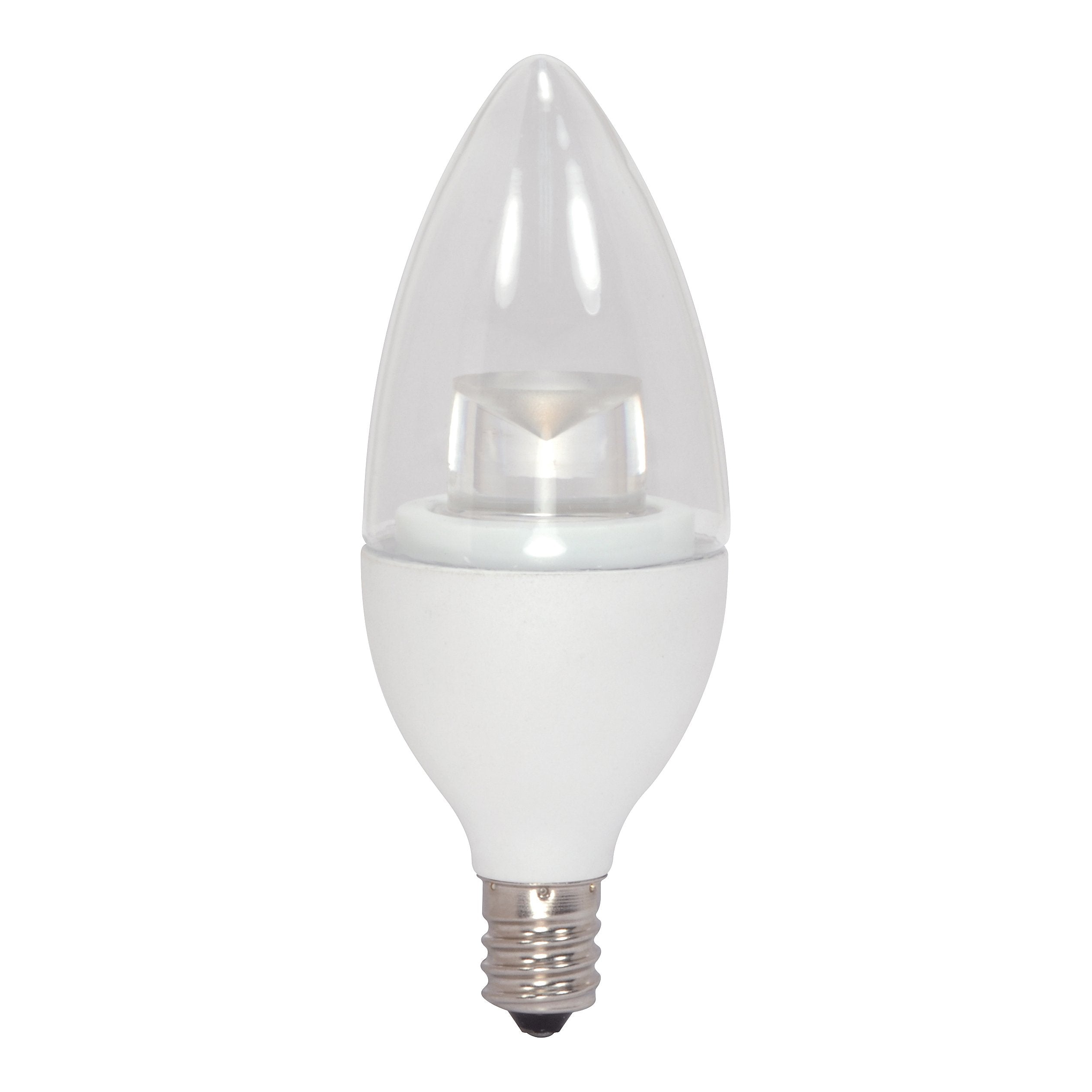 SATCO S8952 LED Light Bulb 4.5 Watt 120 Volt E12 Candelabra Base 3000K Soft White 6 Pack