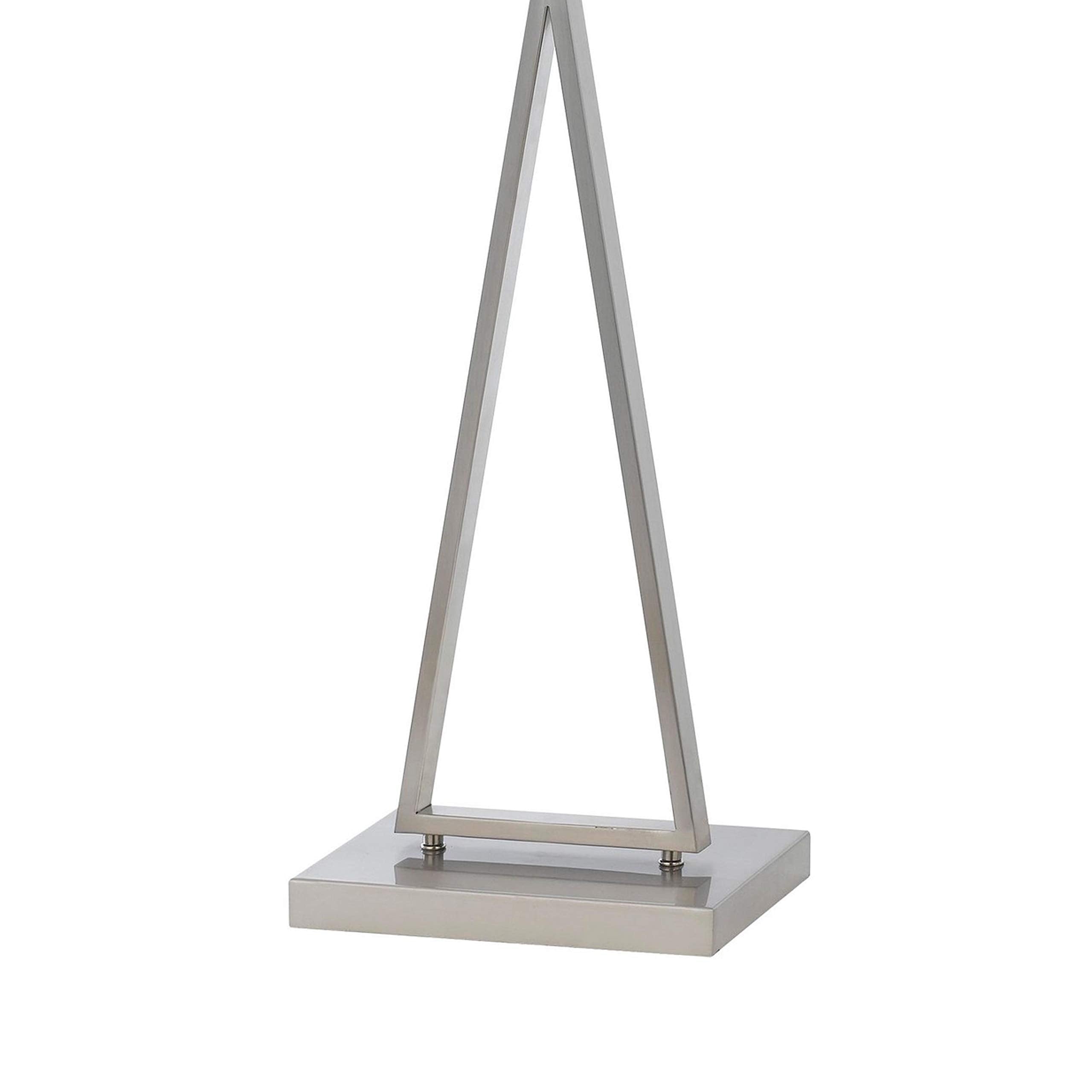 X Shaped Metal Body Floor Lamp with Rectangular Tapered Fabric Shade, White