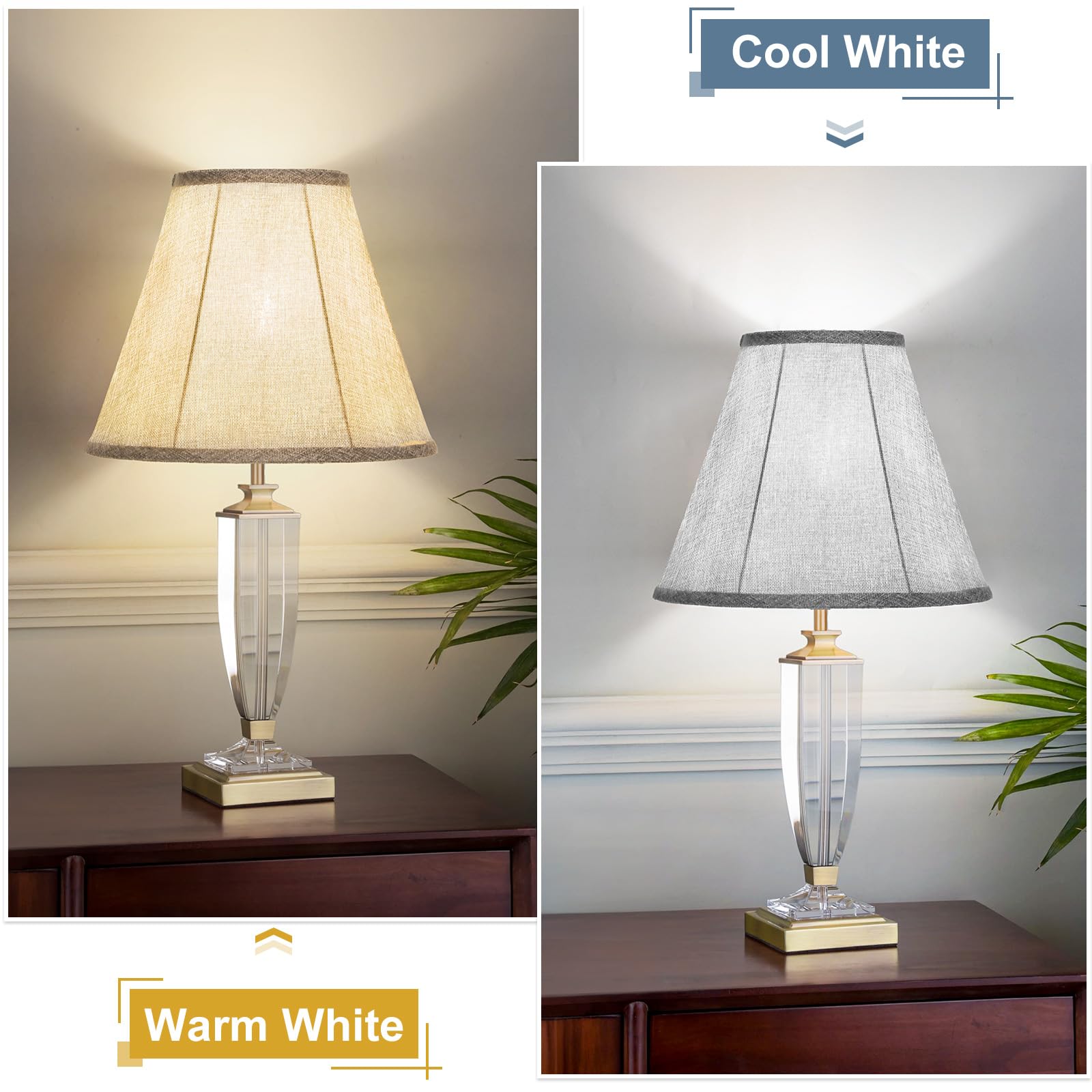 Bell Lamp Shades Set Of 2, Gray Fabric Lampshades 6''Top X 13''Bottom X 10''High Medium Shade Replacement, Natural Linen Hand Cr