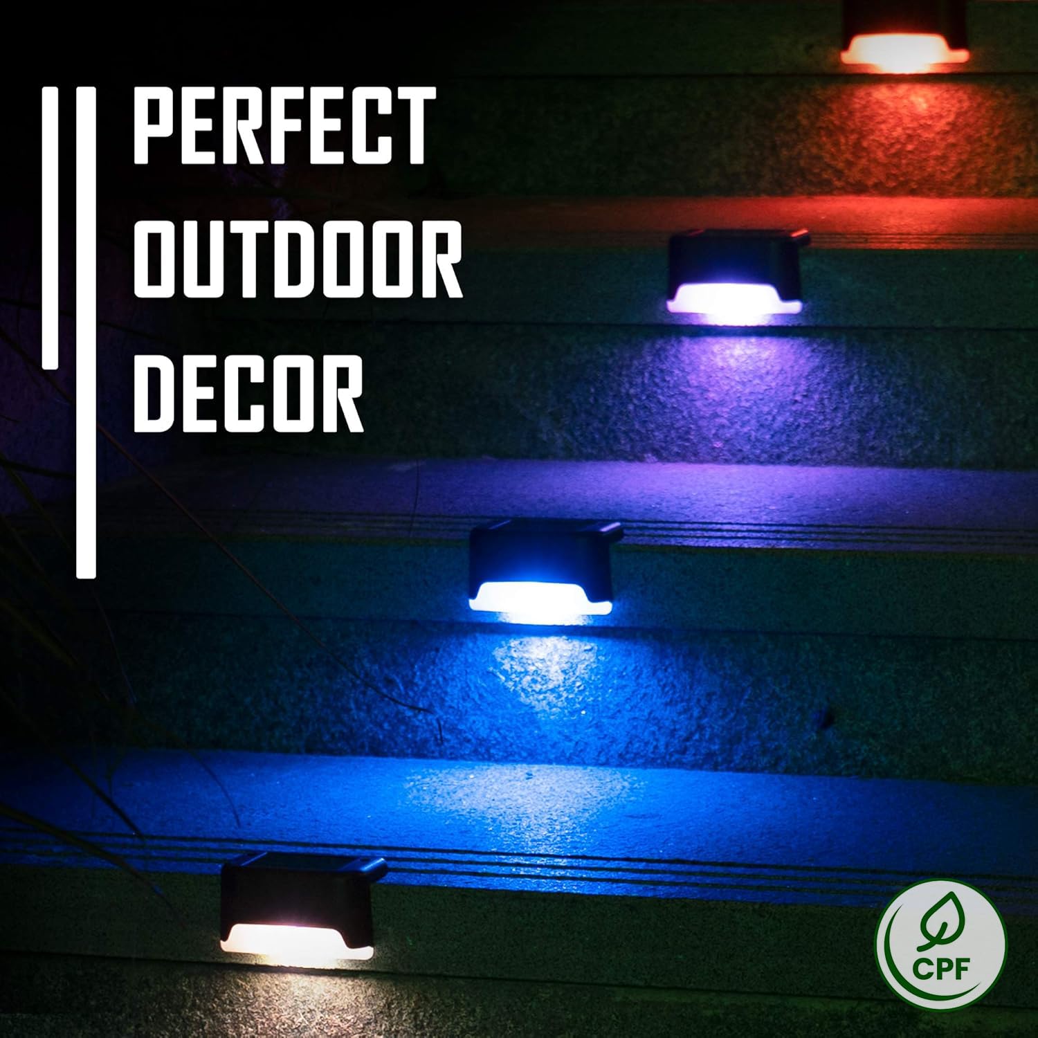 SOLPEX Color Changing Solar Deck Lights - 16 Pack Waterproof LED for Decks, Stairs, Fences, Yards, Patios - Model 9695