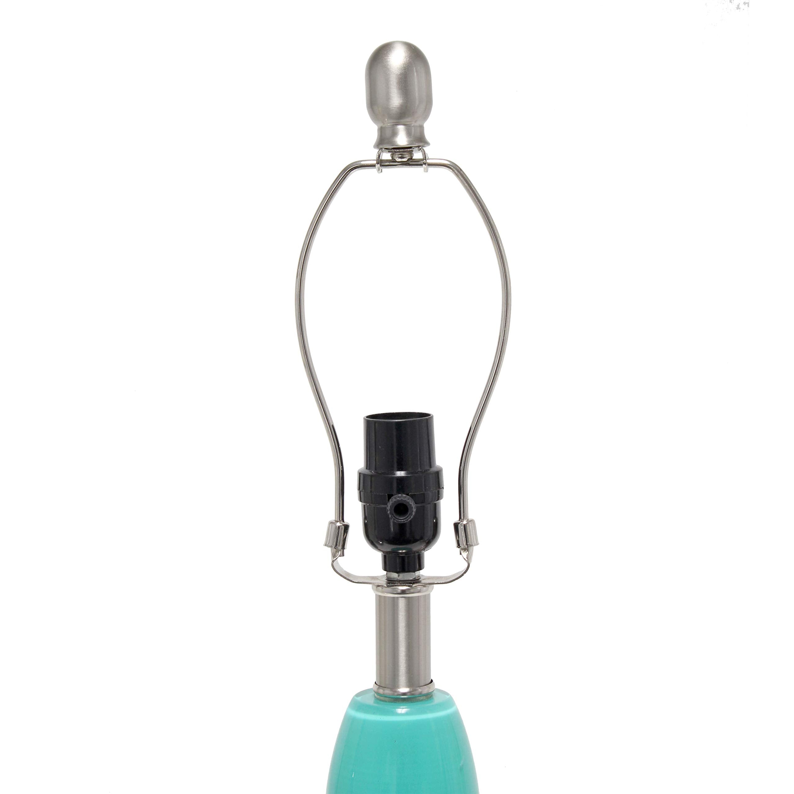 Elegant Designs LT3315-TEL Contemporary Glass Table Lamp, Teal, Curved Design