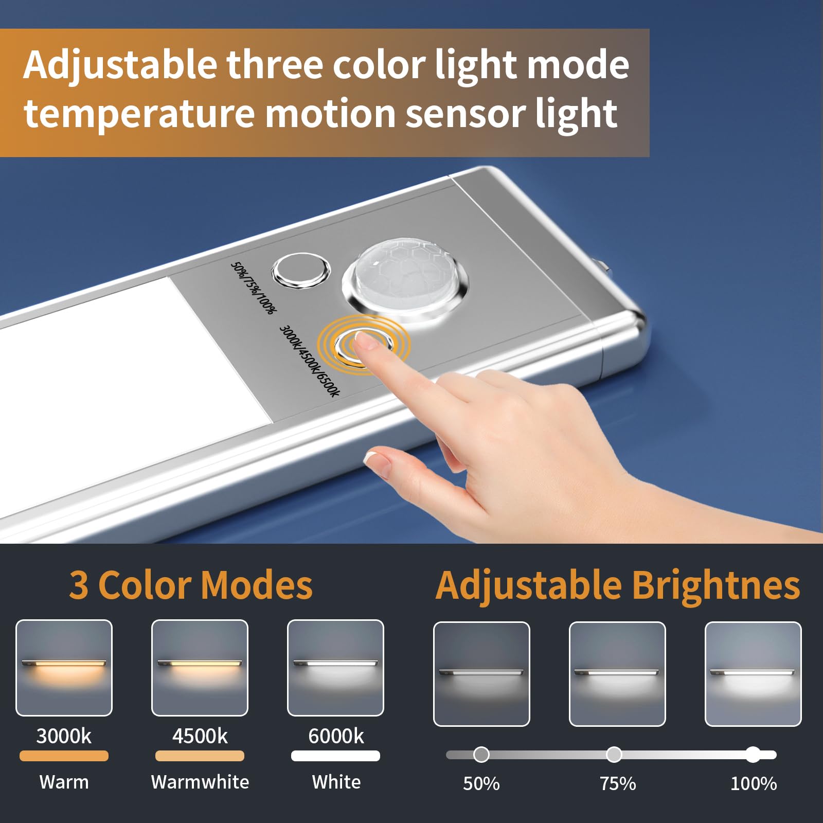 Under Cabinet Lights,76 Led Operated Motion Sensor Light Indoor,1500Mah Usb Rechargeable Closet Lights, 2 Pack Magnetic Dimmable Closet Lights,Wireless Under Counter Lights For Kitchen, Stairs