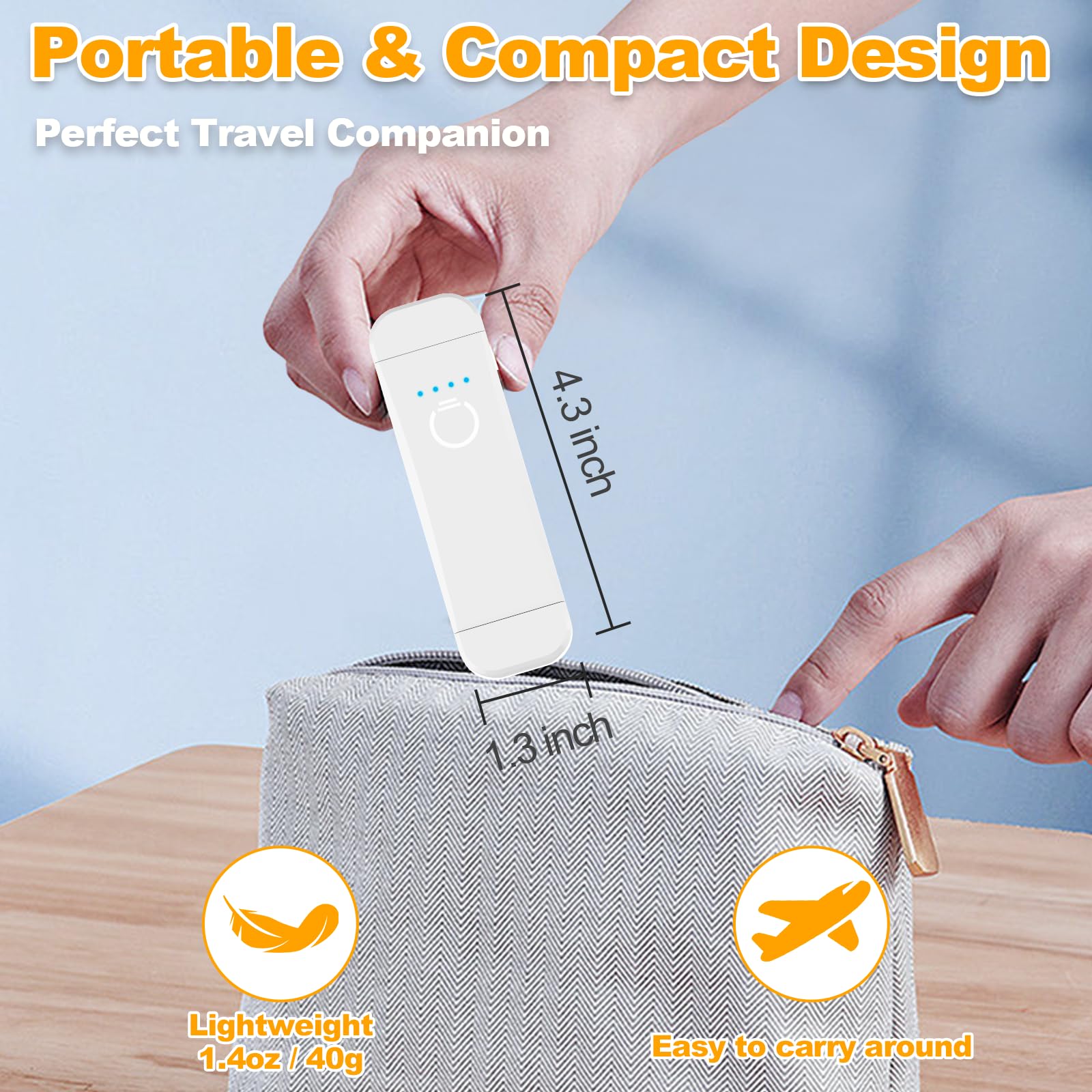 HIONXMGA Book Reading Light, Rechargeable Clip-on Lamp, 3 Amber Colors, 7 LEDs, Petit, White, Model SJD-01