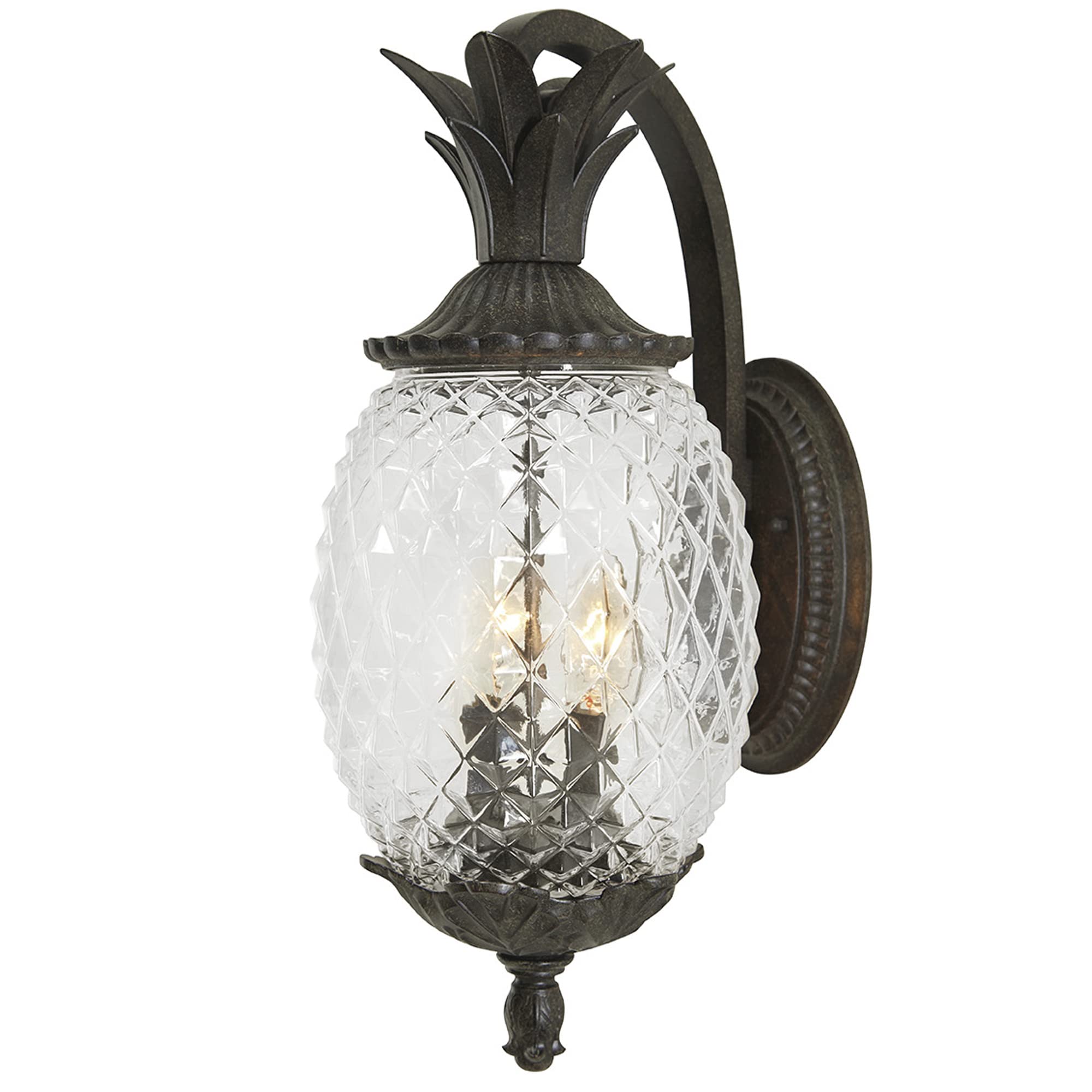 Acclaim Lighting | 7502Bc | Lanai Collection | Large Outdoor Wall Mounted Pineapple Dimmable Lantern | Durable Anti-Rust Cast Al