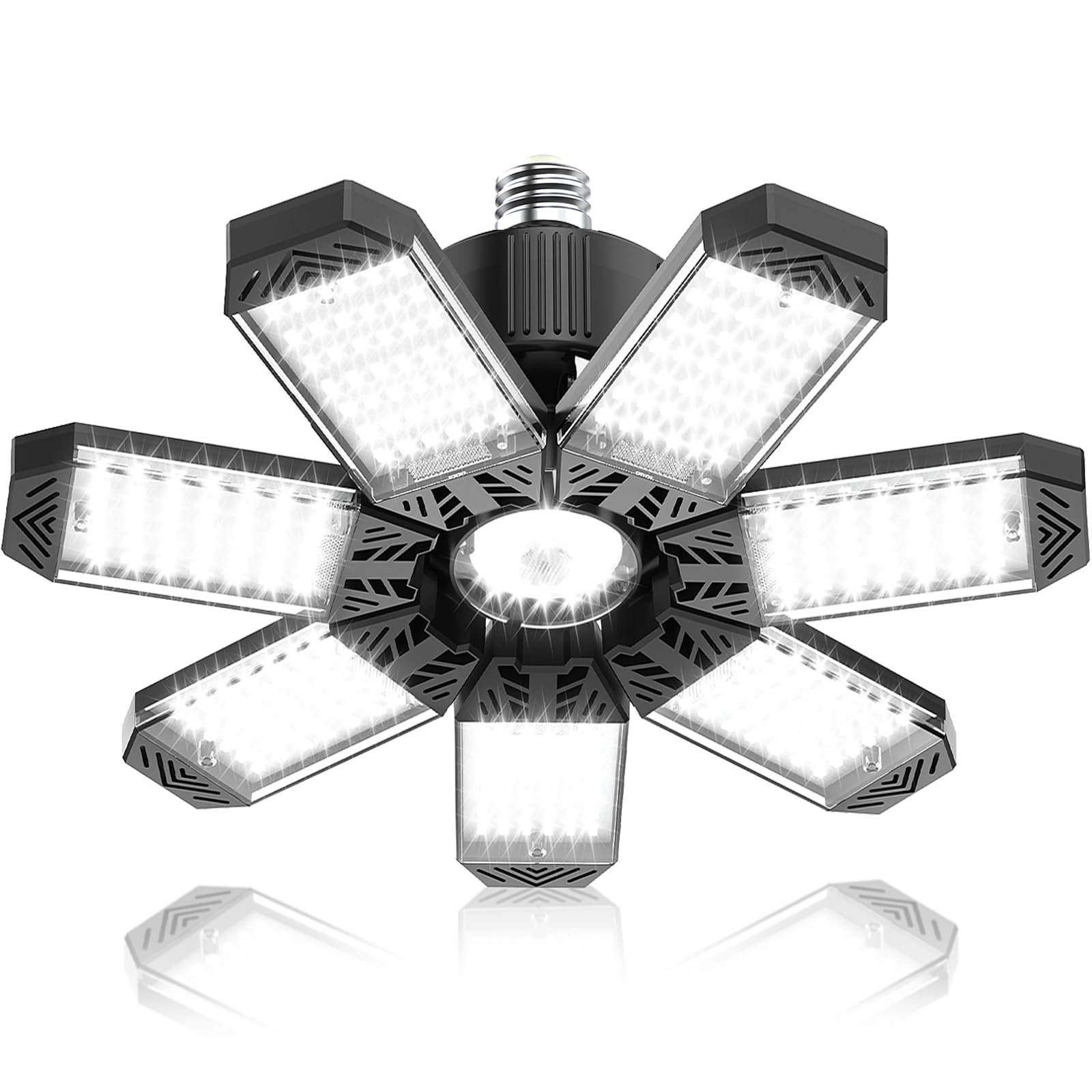 HAPYLUMI LED Garage Light 35w, Super Bright Garage Lights 4000LM Garage Lights Ceiling Led with 7 Adjustable Panels 6500K Led Sh