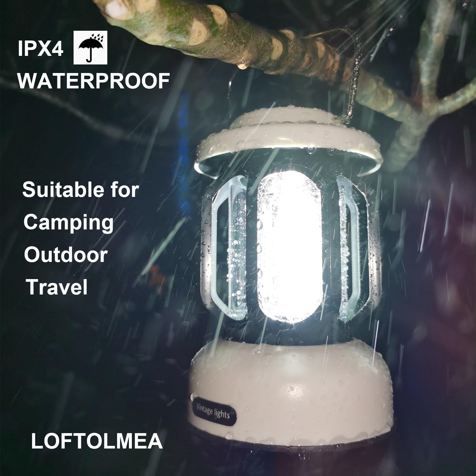 Camping Lantern Rechargeable, 360 Brightness Dimmable Retro Camping Light, Hanging Vintage Camping Lamp Outdoor Tent Light for P