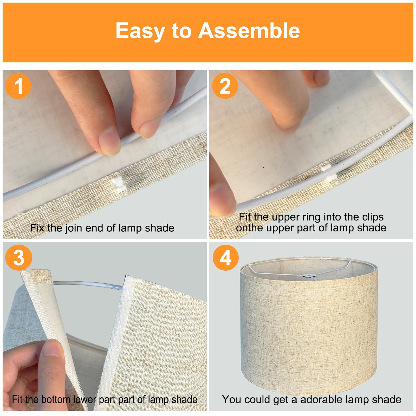 Lampshades Set Of 2, Lamp Shades For Table Lamps Floor Lamps Rustic Brown Drum Lampshade- 11.6'' Top X 12.6'' Bottom X 10''High