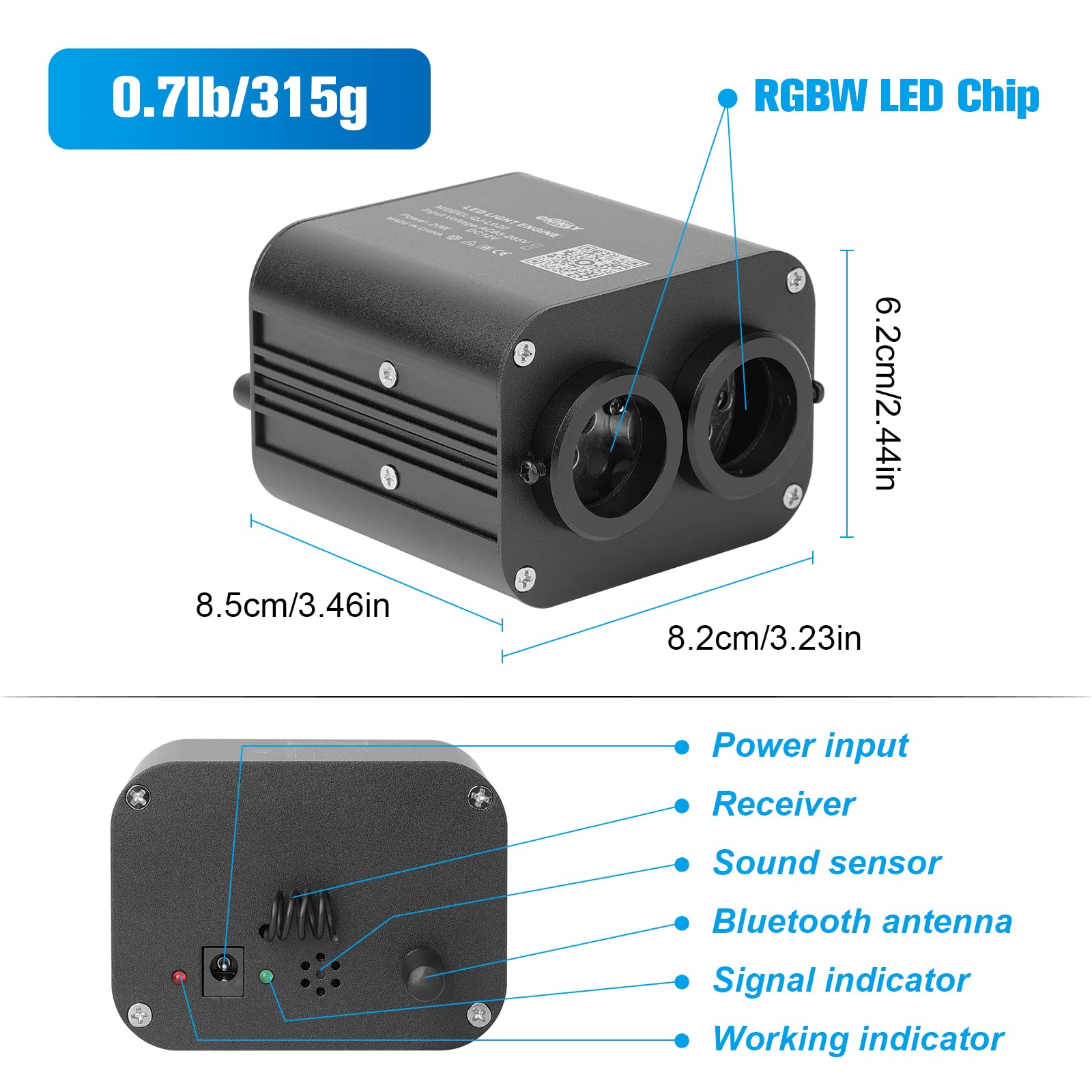 Chinly Two-Color 800Pcs Twinkle Starlight Headliner Kit,20W 800 Piece Star Lights For Car,13.1Ft Car Star Lights For Ceiling Car