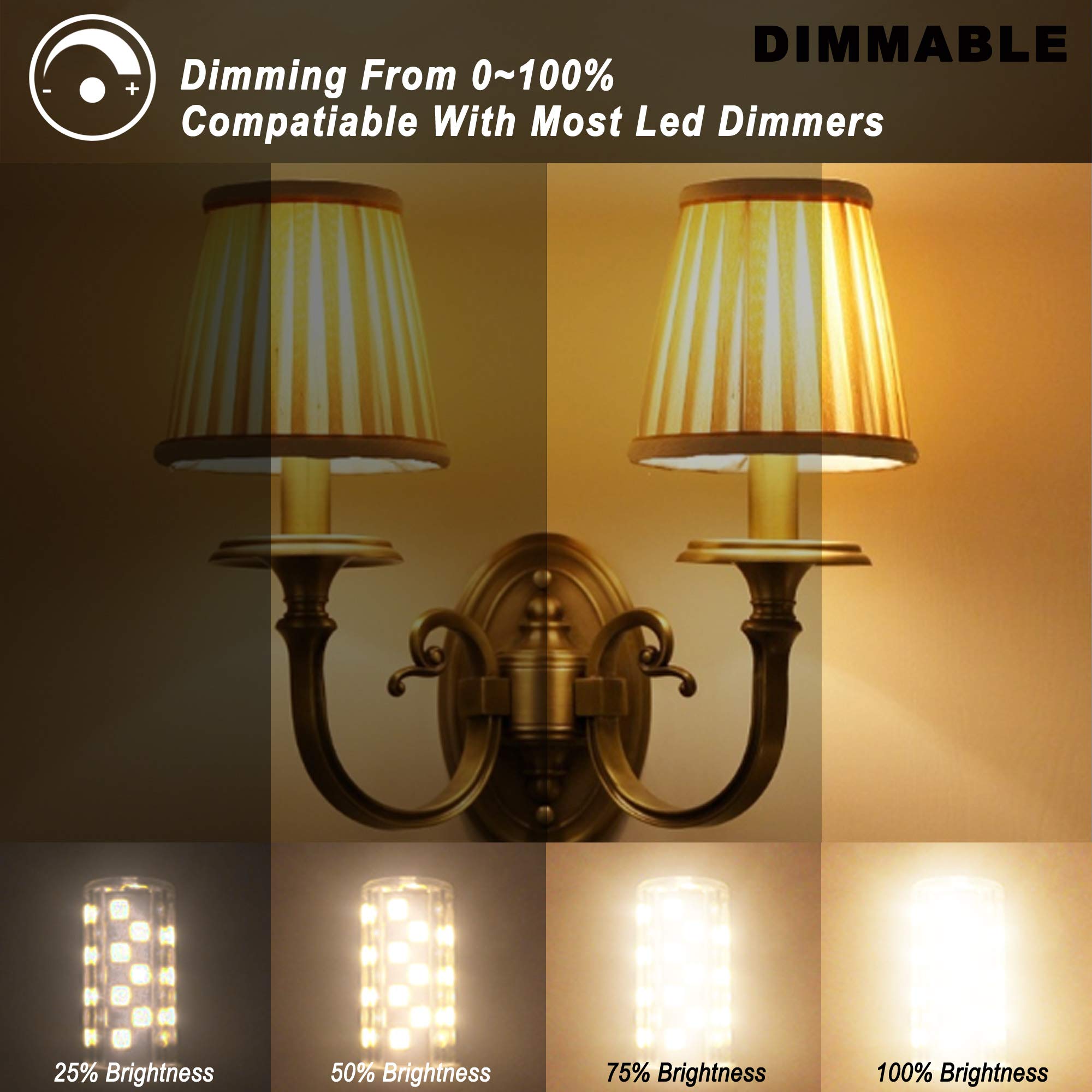 Ziomitus G9 LED Bulbs 4W Dimmable Halogen Replacement 10 Pack 2700k Warm White Ceramic