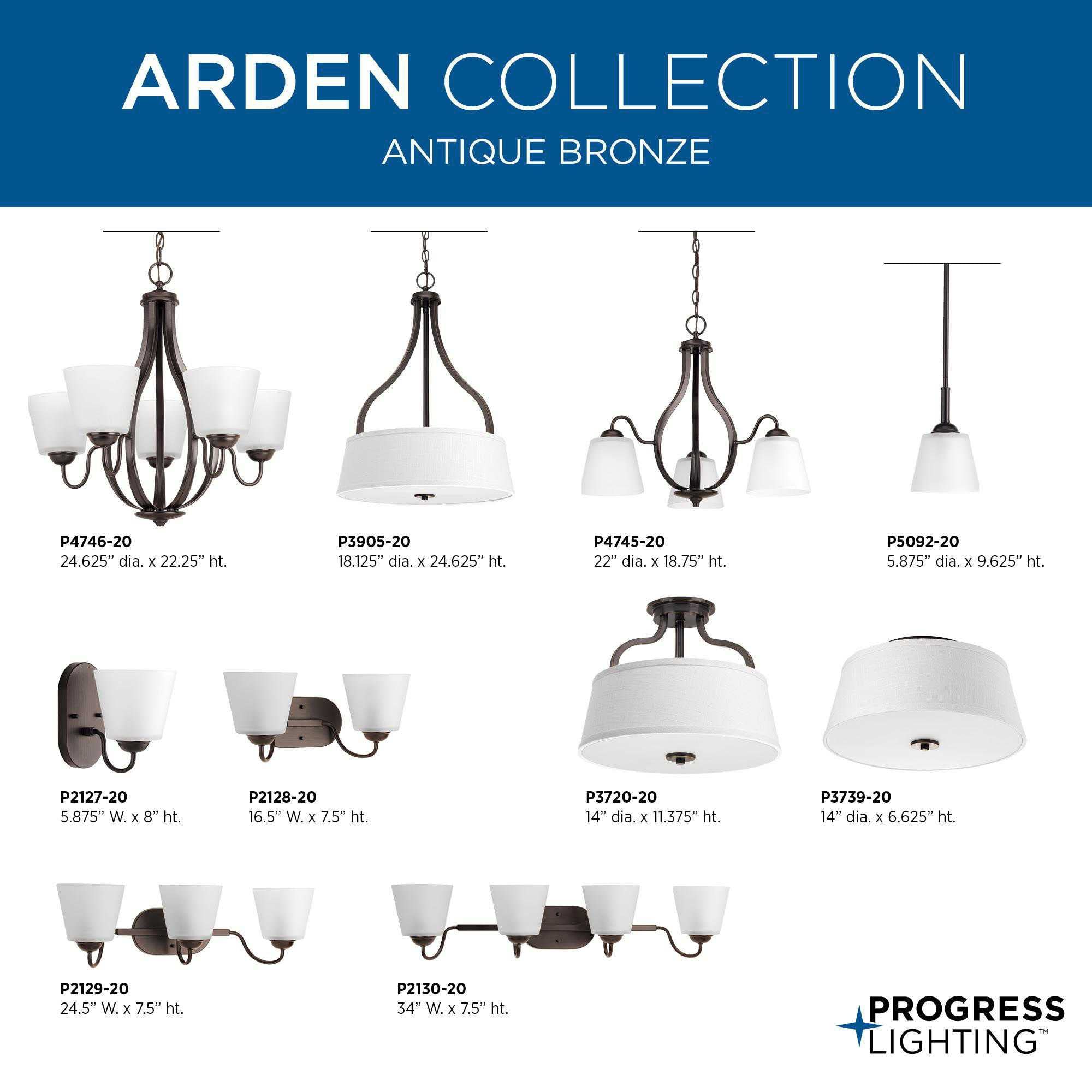 Progress Lighting Arden Collection Two-Light 14'' Flush Mount