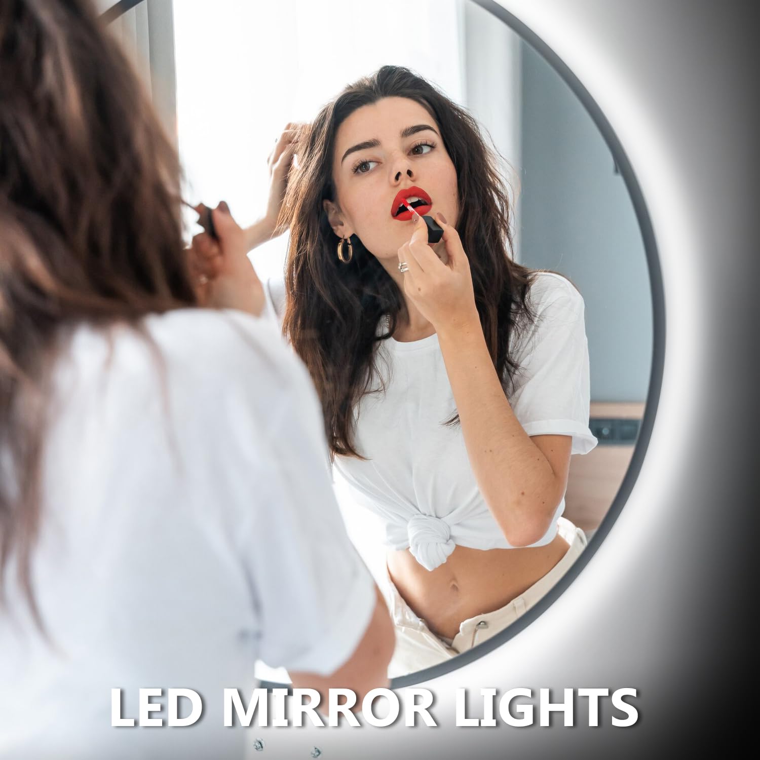 Dalattin White Led Strip Lights 100Ft, Dimmable Bright 24V Led Light Strip 6500K Daylight White 1800 Leds Lights For Bedroom, Mirror, Kitchen, Strong Adhesive, 2 Roll Of 50Ft