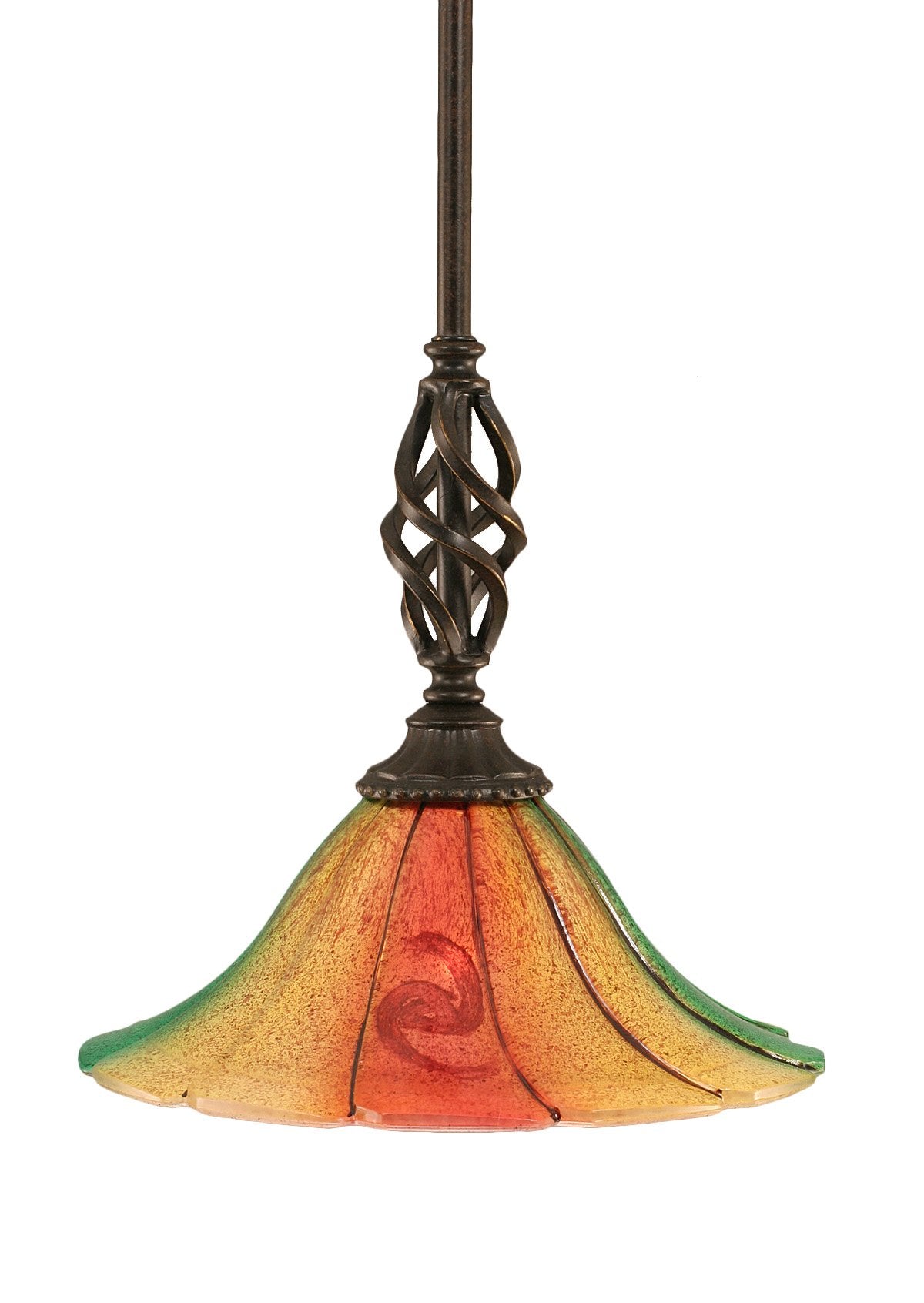 Toltec Lighting Elegante 1 Light Mini Pendant in Dark Granite (80-DG-763)