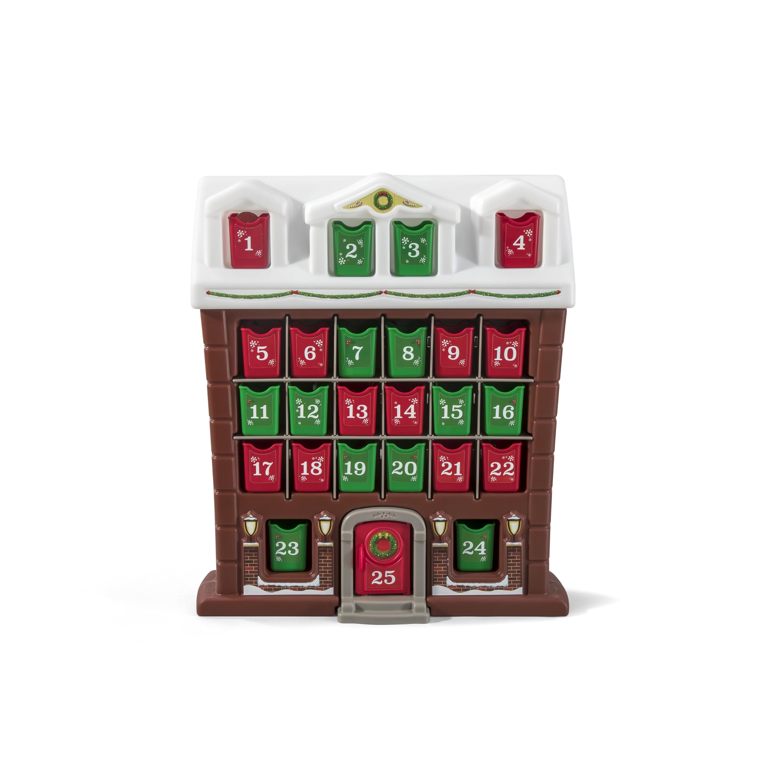 Step2 My First Advent Calendar, Kids Interactive Christmas Toy, 25 Large Refillable Bins, Hide Surprises for Holiday Excitement,