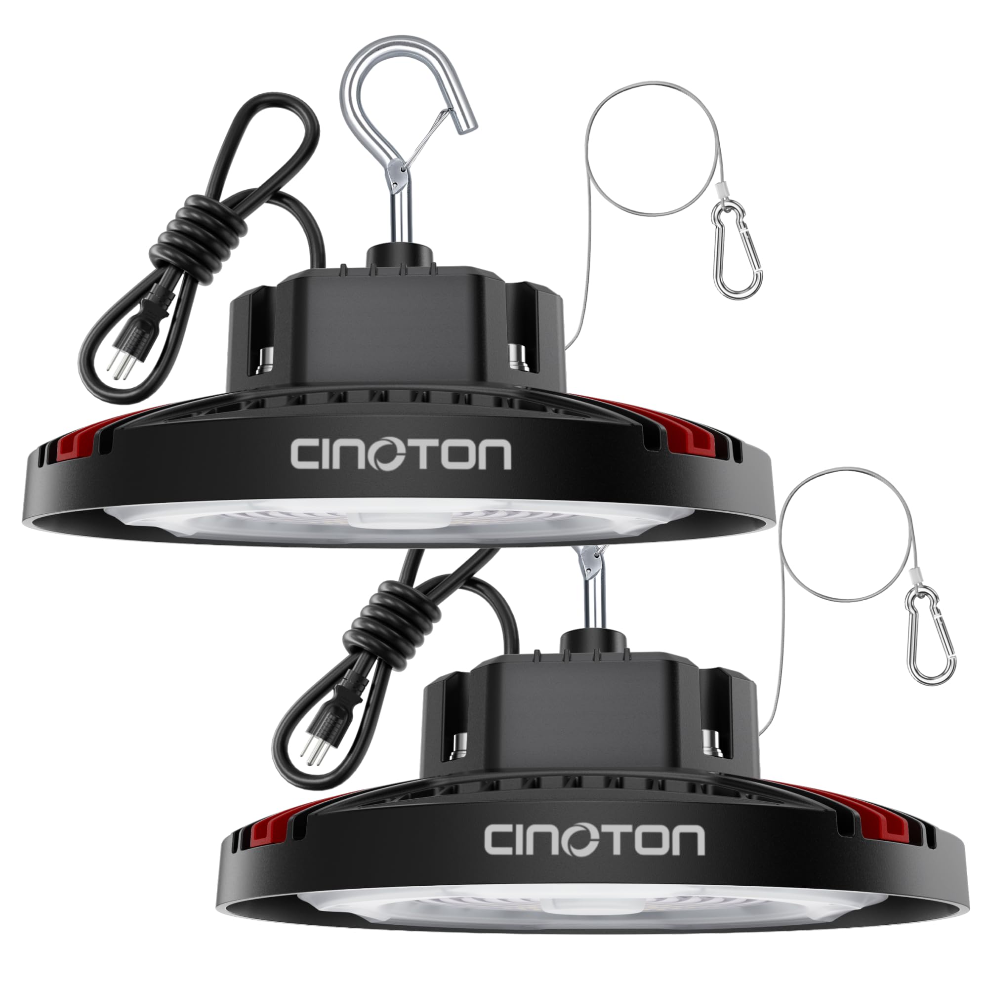 CINOTON UFO LED High Bay Light 160W, 24000LM, Aluminum, 5000K, 2 Pack, ETL Listed, Daylight White