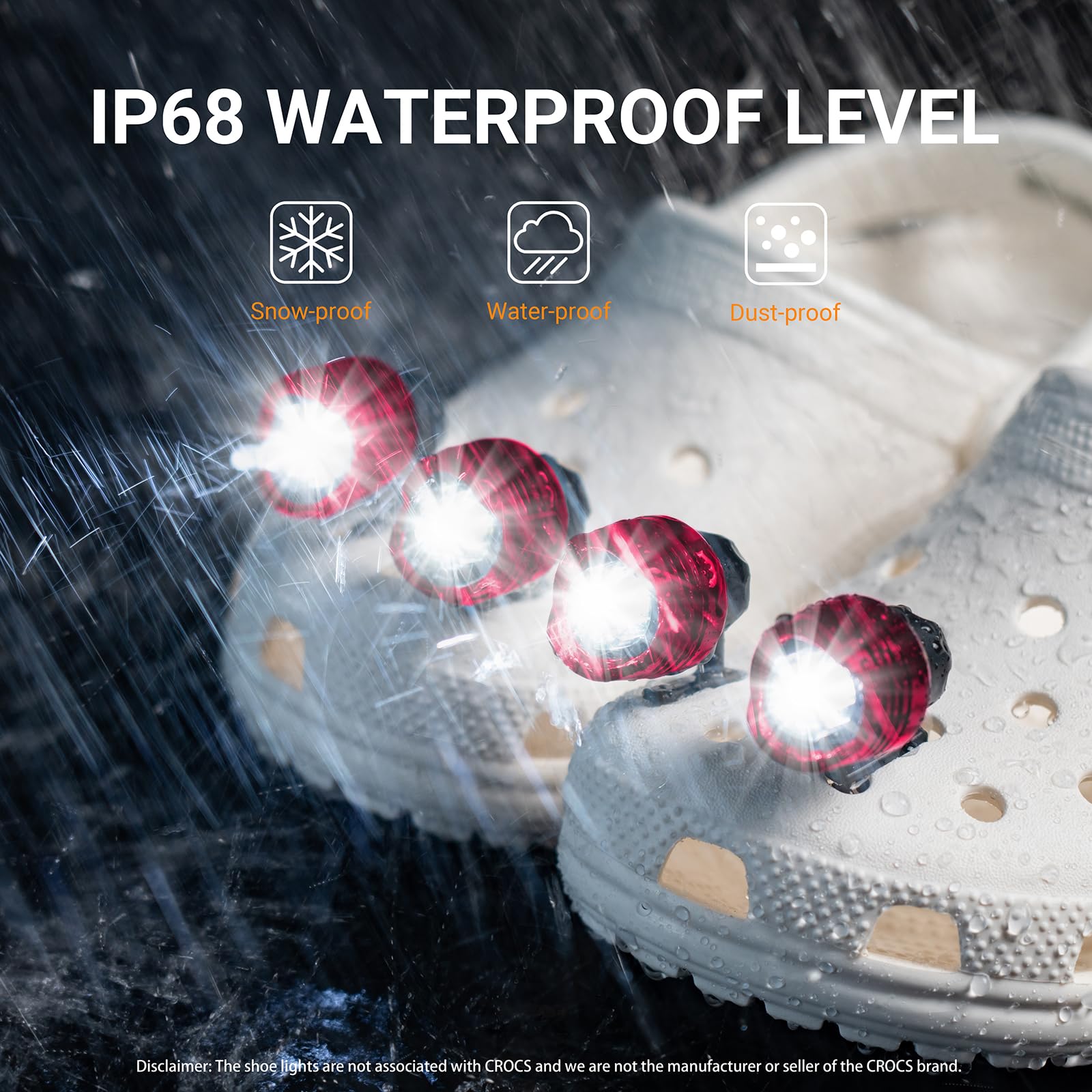 4 Pcs Rechargeable Headlights Compatible With Clog, Headlights For Crock, Adjustable Light For Shoes, Flashlights Accessories Fo