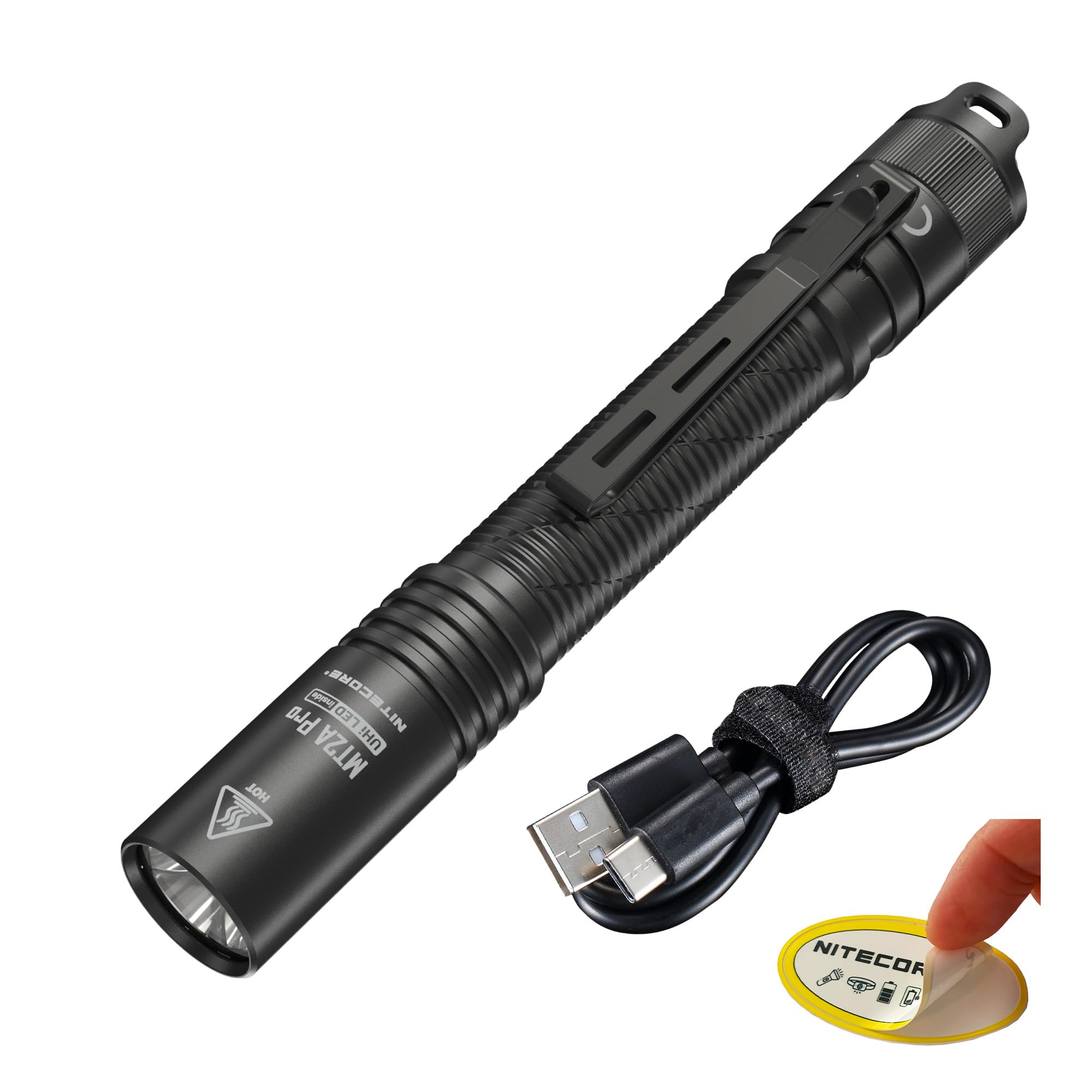 Nitecore MT2A Pro EDC Flashlight, 1000 Lumen, USB-C Rechargeable, 2X AA Battery Compatible Slim Penlight, Including NitecoreS St