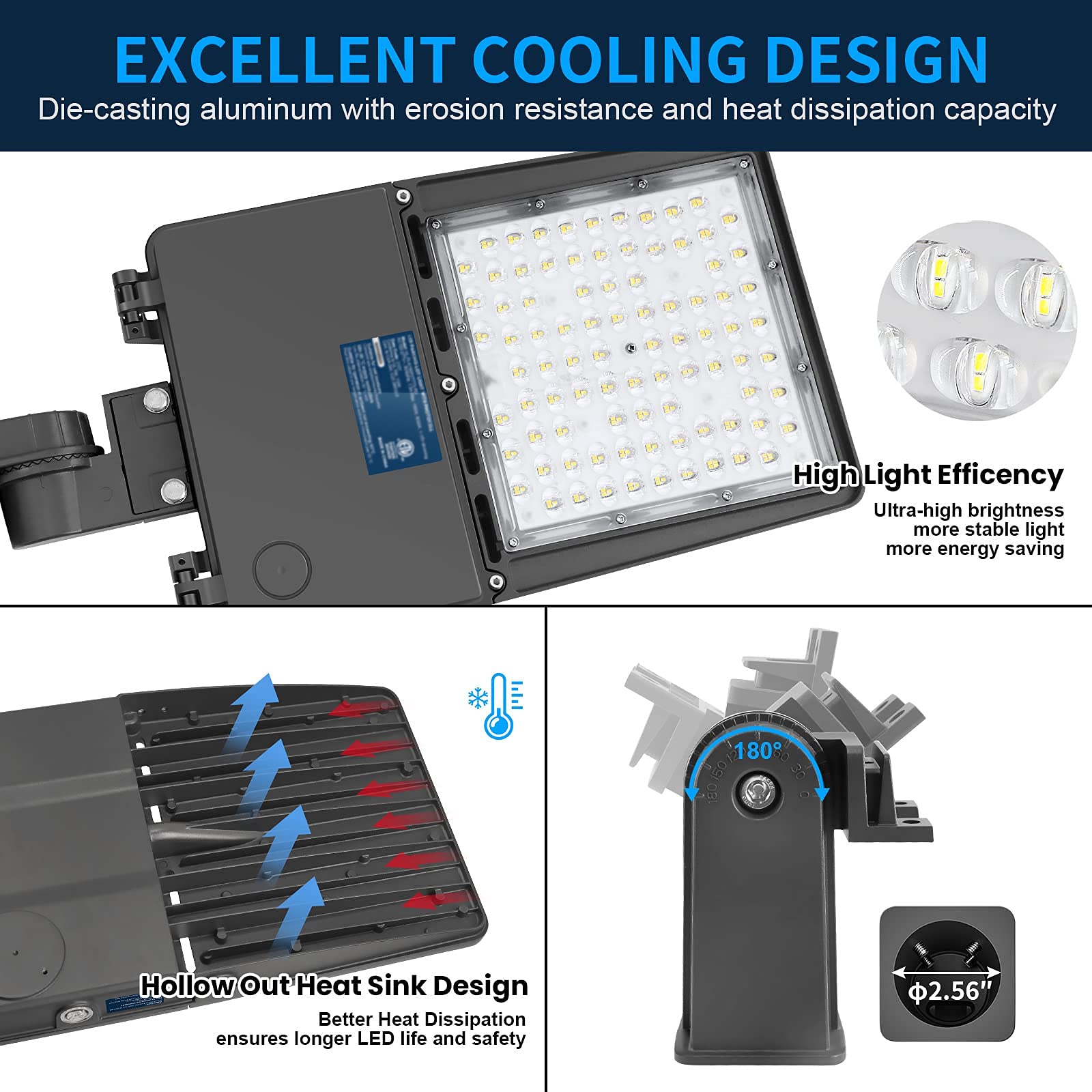 Akk 150W Led Parking Lot Lighting With Adjustable Slip Fitter, 21000Lm (140Lm/W) Led Parking Lot Lights, 5000K Street Light Dusk