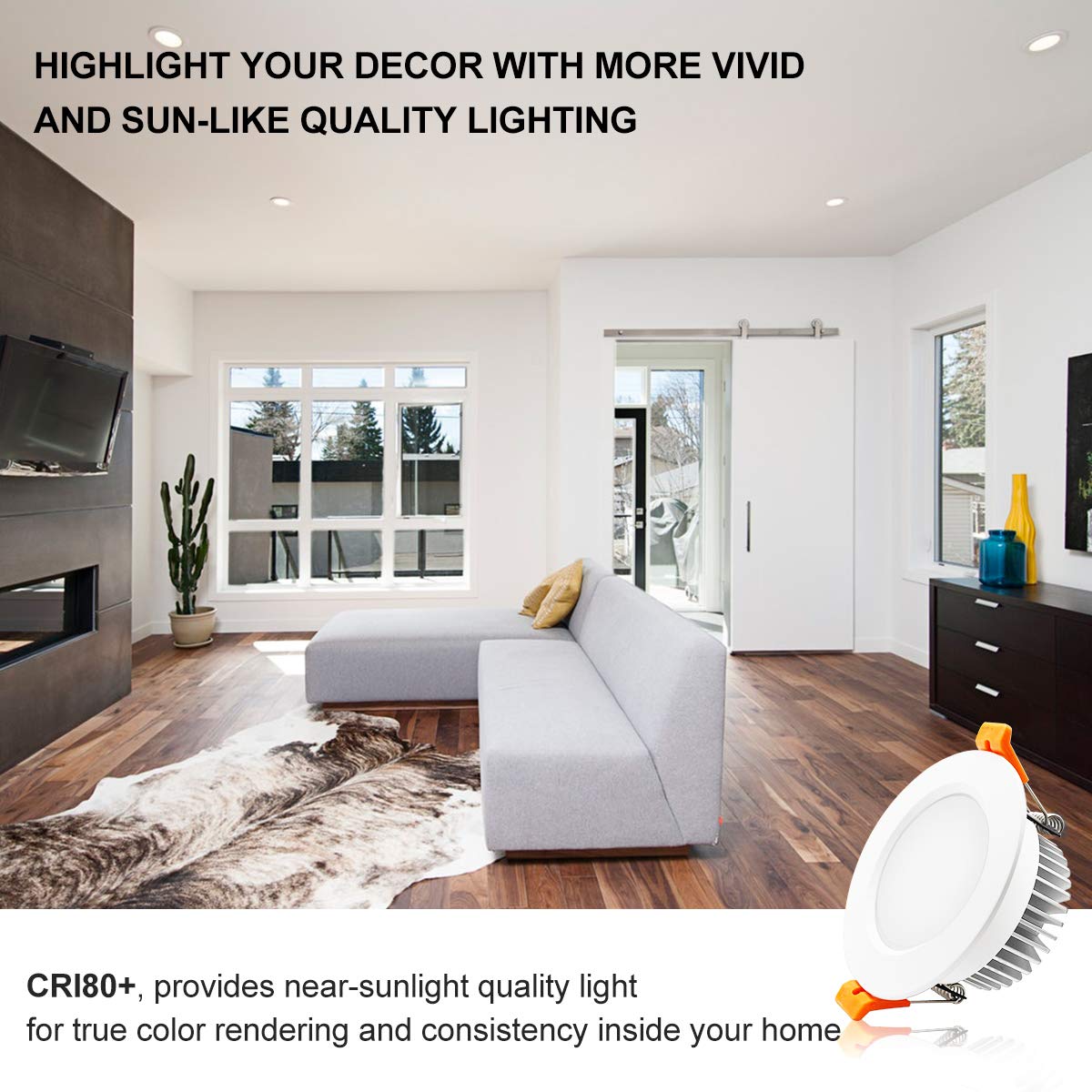 Ygs-Tech 3.5 Inch Led Recessed Lighting  Dimmable Downlight 7W(55W Halogen Equivalent)  Cri80  4000K Natural White  Ceiling Light With Led Driver(4 Pack)