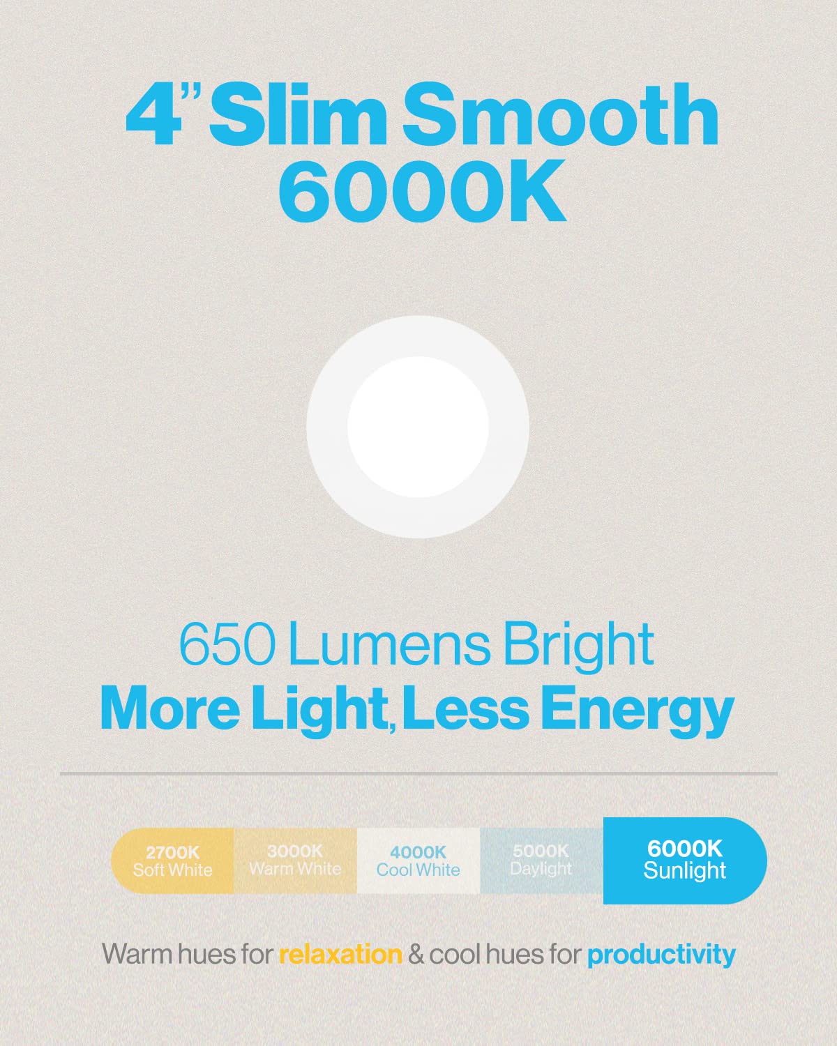 Sunco Lighting 48 Pack 4 Inch Ultra Thin Led Recessed Ceiling Lights Slim, 6000K Sunlight, Dimmable, 10W=60W, Smooth Trim, Wafer Thin, Canless With Junction Box